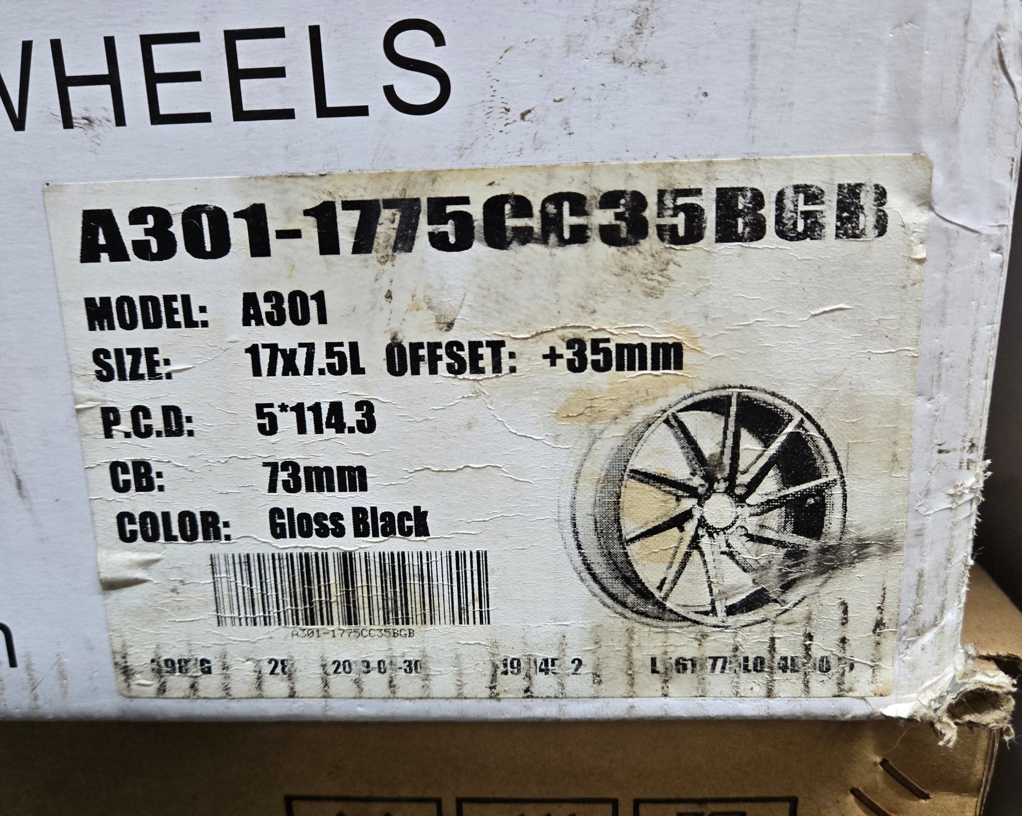 AF301 17X7.5 5X114.3 GLOSS BLACK - Gun Hill Tire House (WTW - WHOLESALE TIRES & WHEELS)