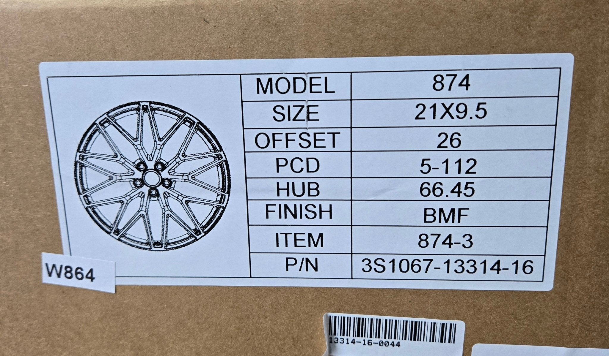 W864 21X9.5 5X112 BLACK MACHINED FACE - Gun Hill Tire House (WTW - WHOLESALE TIRES & WHEELS)