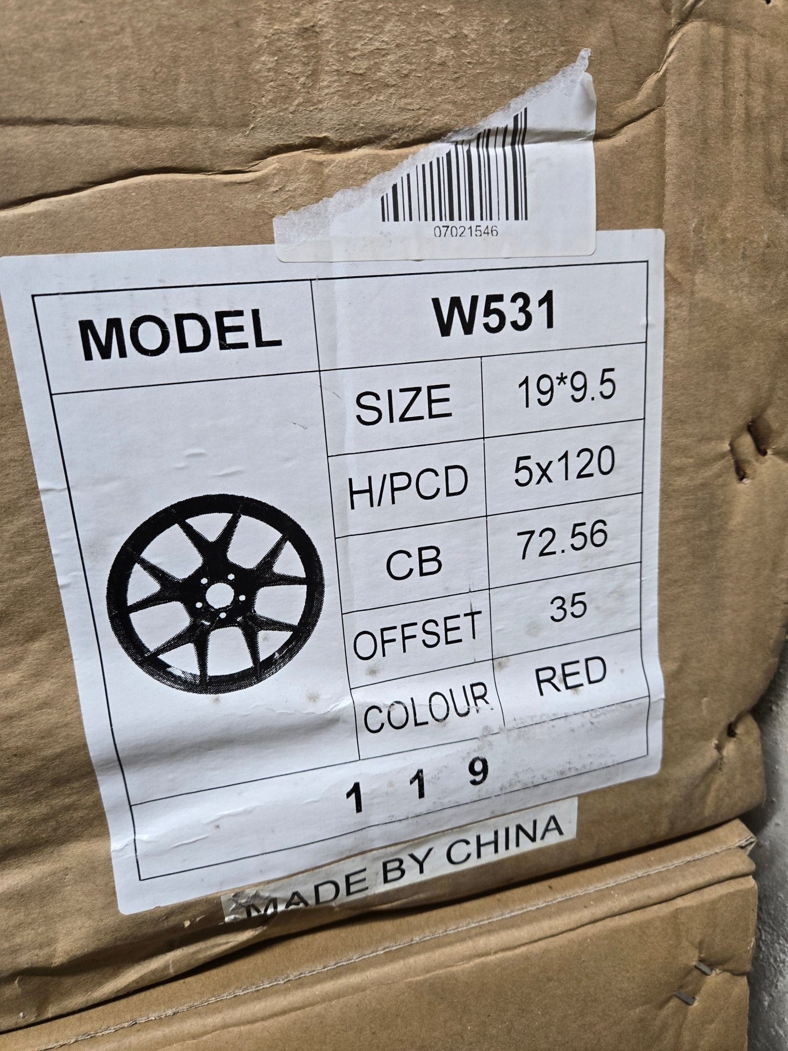 W531 19X9.5 5X120 RED - Gun Hill Tire House (WTW - WHOLESALE TIRES & WHEELS)