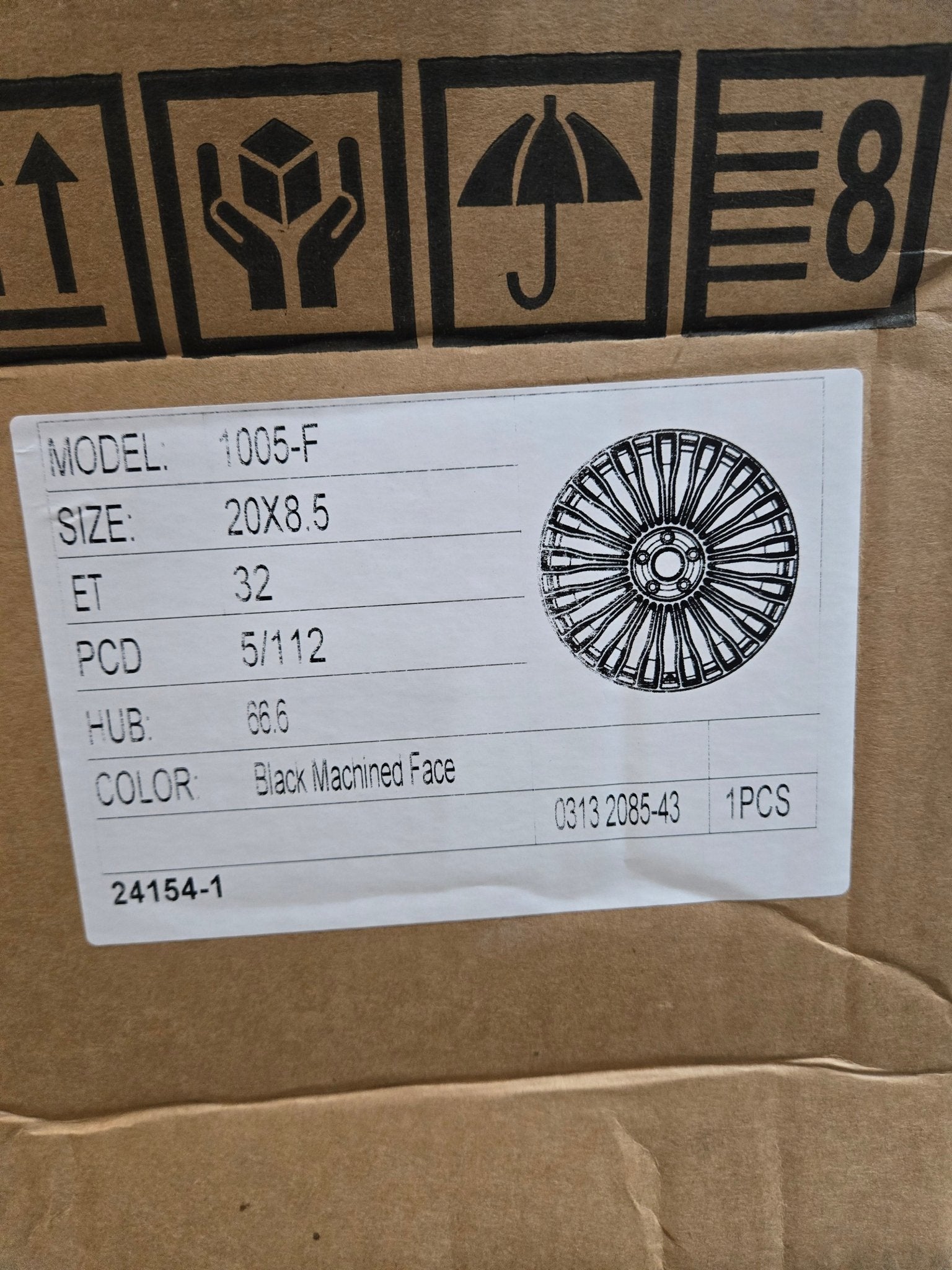 OE - 0313 22292 - 3 20x8.5 5x112 GLOSS BLACK MACHINED FACE WITH FLOATING CENTER CAP - Gun Hill Tire House (WTW - WHOLESALE TIRES & WHEELS)