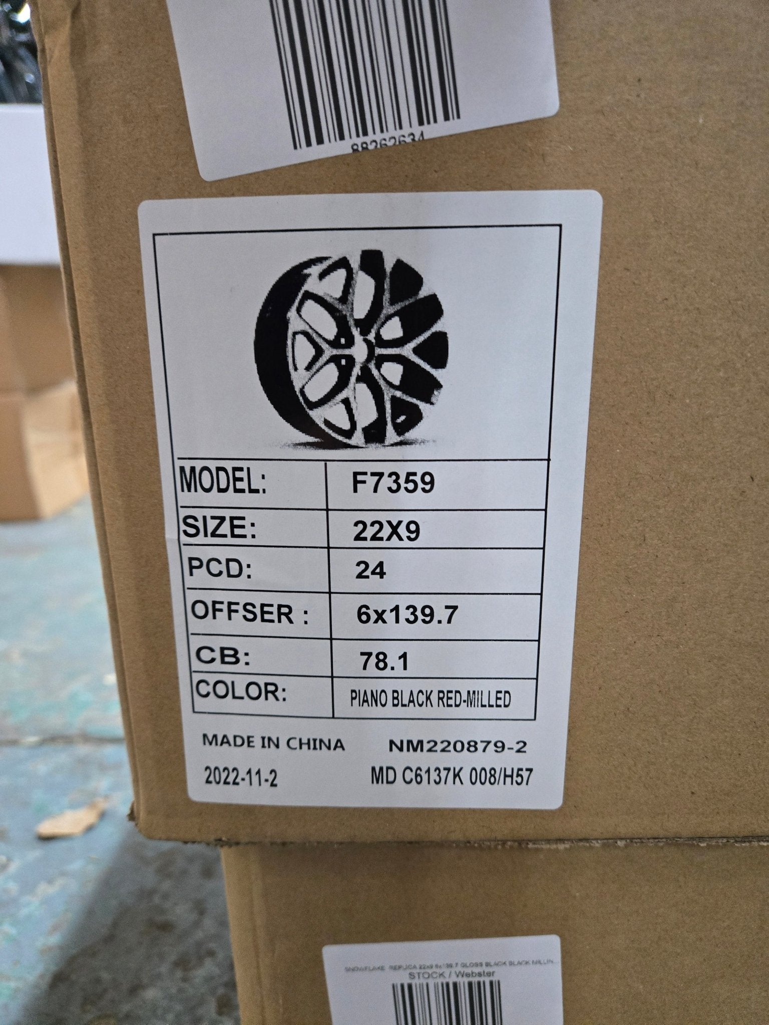 SNOWFLAKE 22x9 6x139.7 GLOSS BLACK RED MILLING SPOKES - Gun Hill Tire House (WTW - WHOLESALE TIRES & WHEELS)