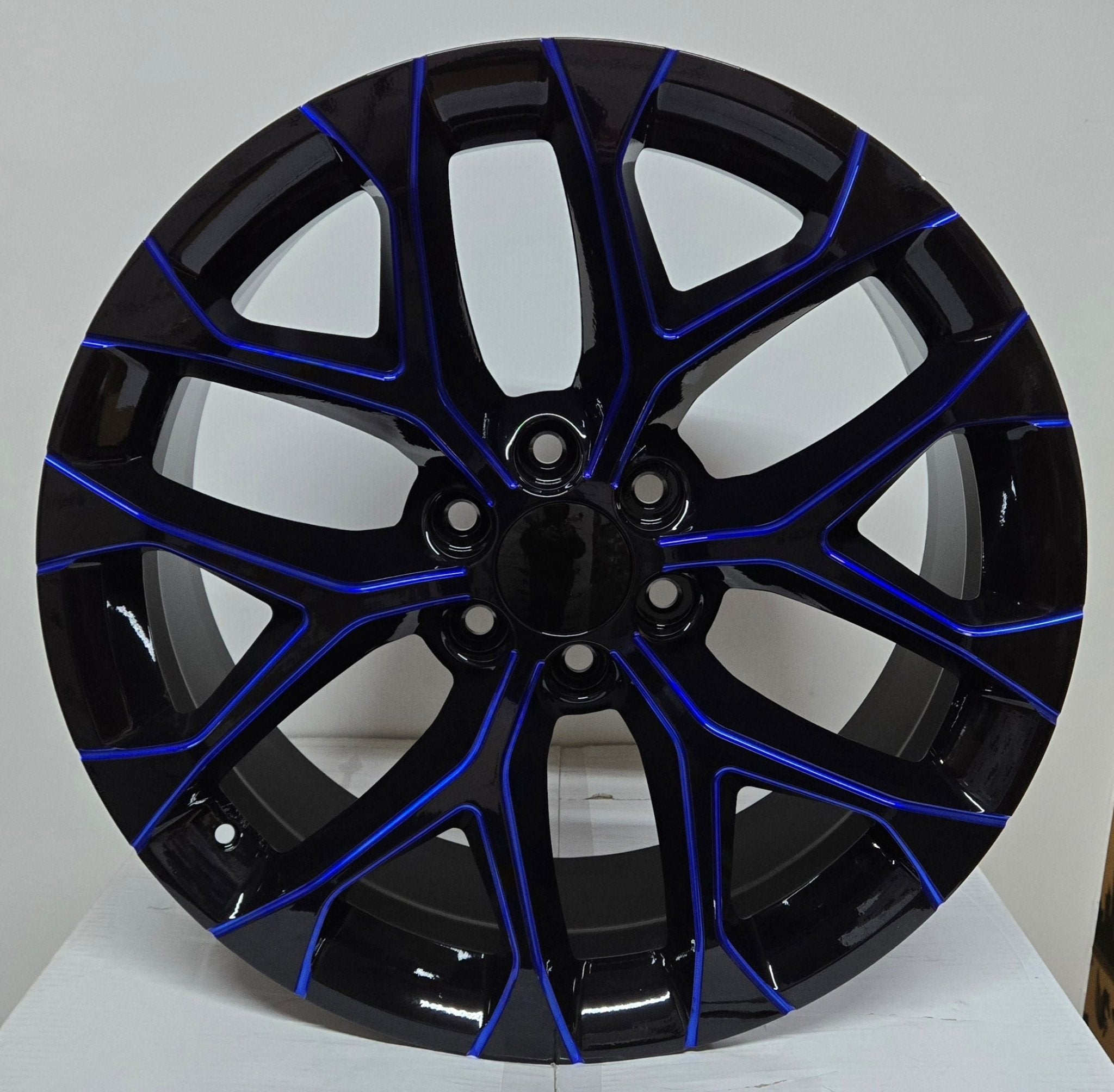 SNOWFLAKE 22x10 6x139.7 GLOSS BLACK BLUE MILLING SPOKES - Gun Hill Tire House (WTW - WHOLESALE TIRES & WHEELS)
