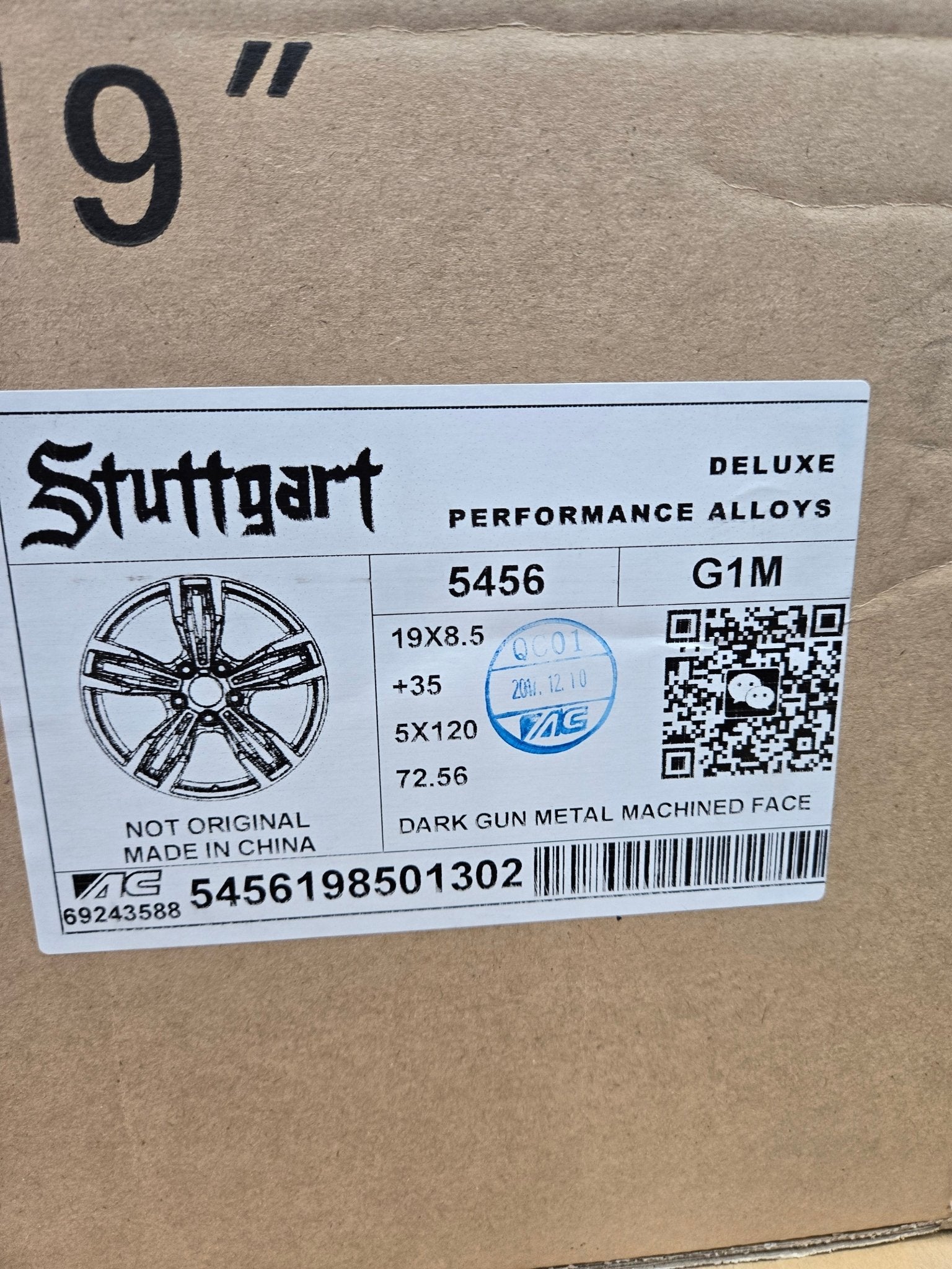 STUTTGART 5456 19X8.5 5X120 GUN METAL - Gun Hill Tire House (WTW - WHOLESALE TIRES & WHEELS)