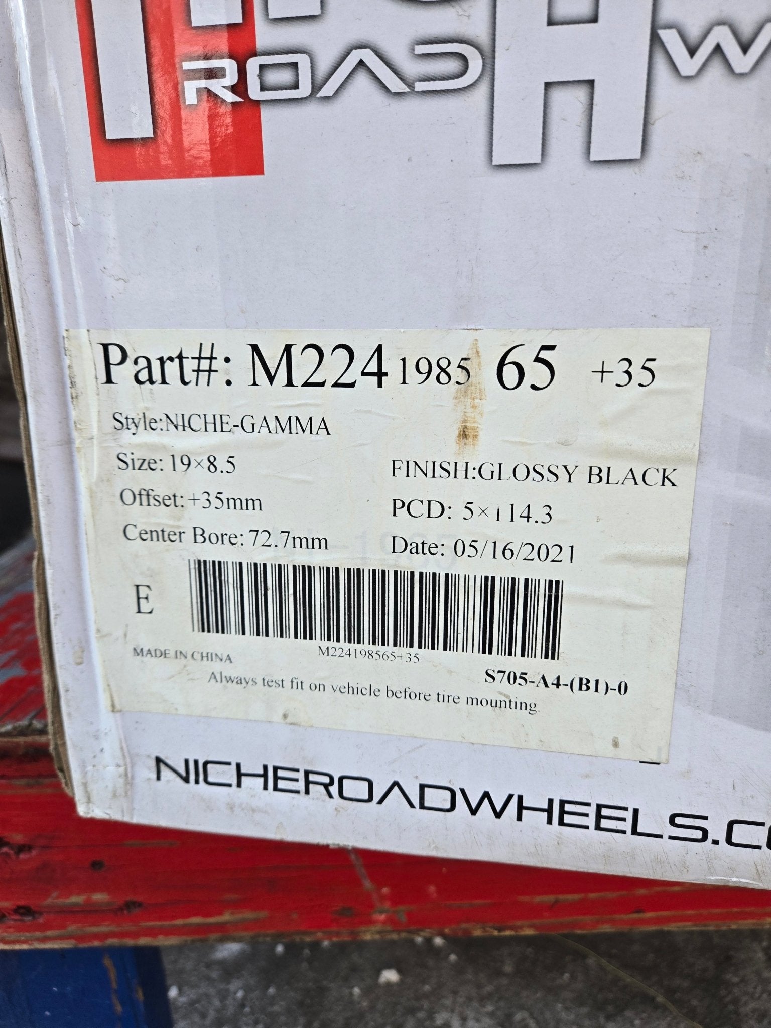NICHE WHEEL 19x8.5 5x114.3 FULL GLOSS BLACK - Gun Hill Tire House (WTW - WHOLESALE TIRES & WHEELS)
