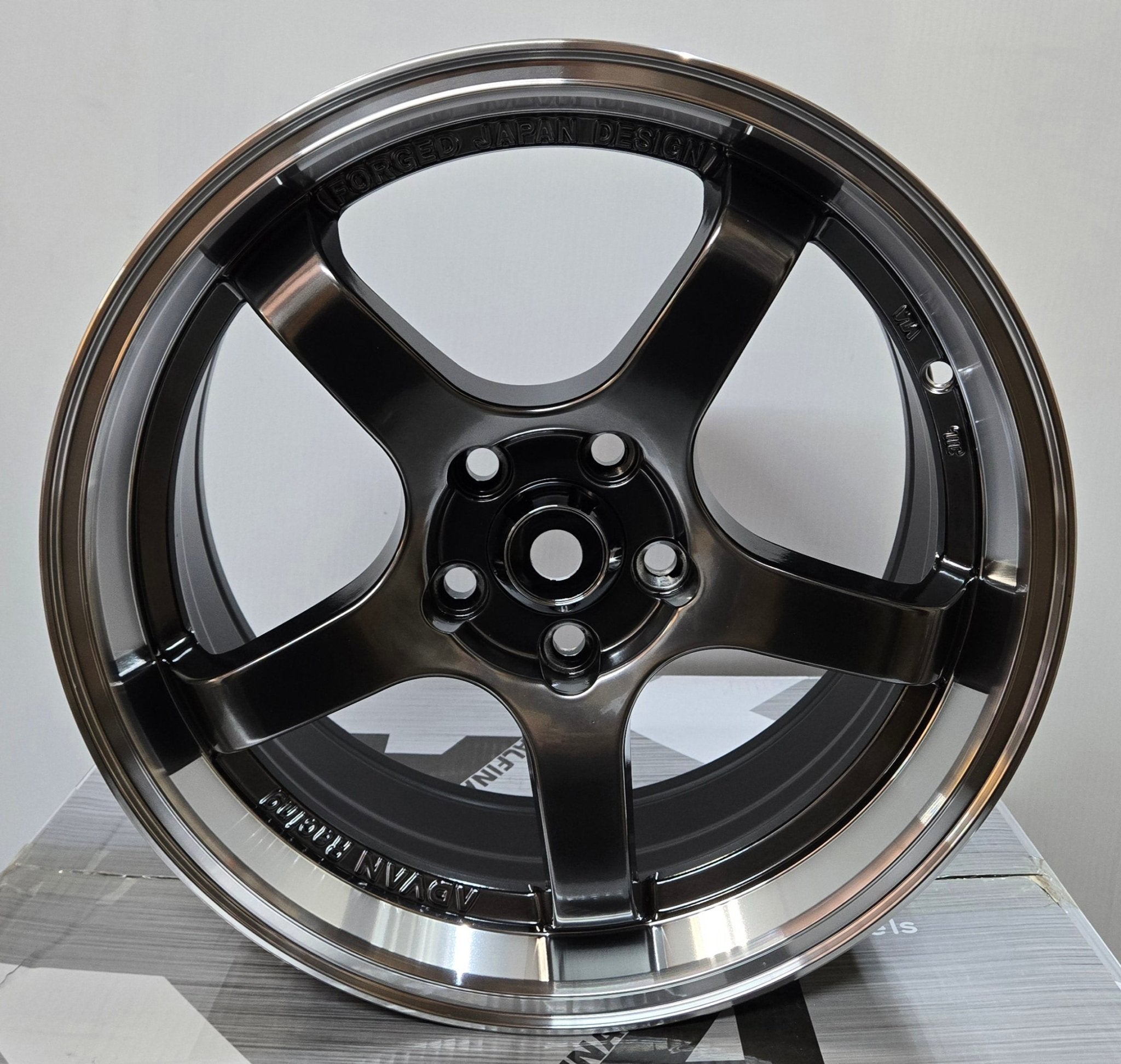 OE - 22319 - 1 ADVAN GT 16X7.0 5X100 HYPER BLACK MACHINED LIP - Gun Hill Tire House (WTW - WHOLESALE TIRES & WHEELS)