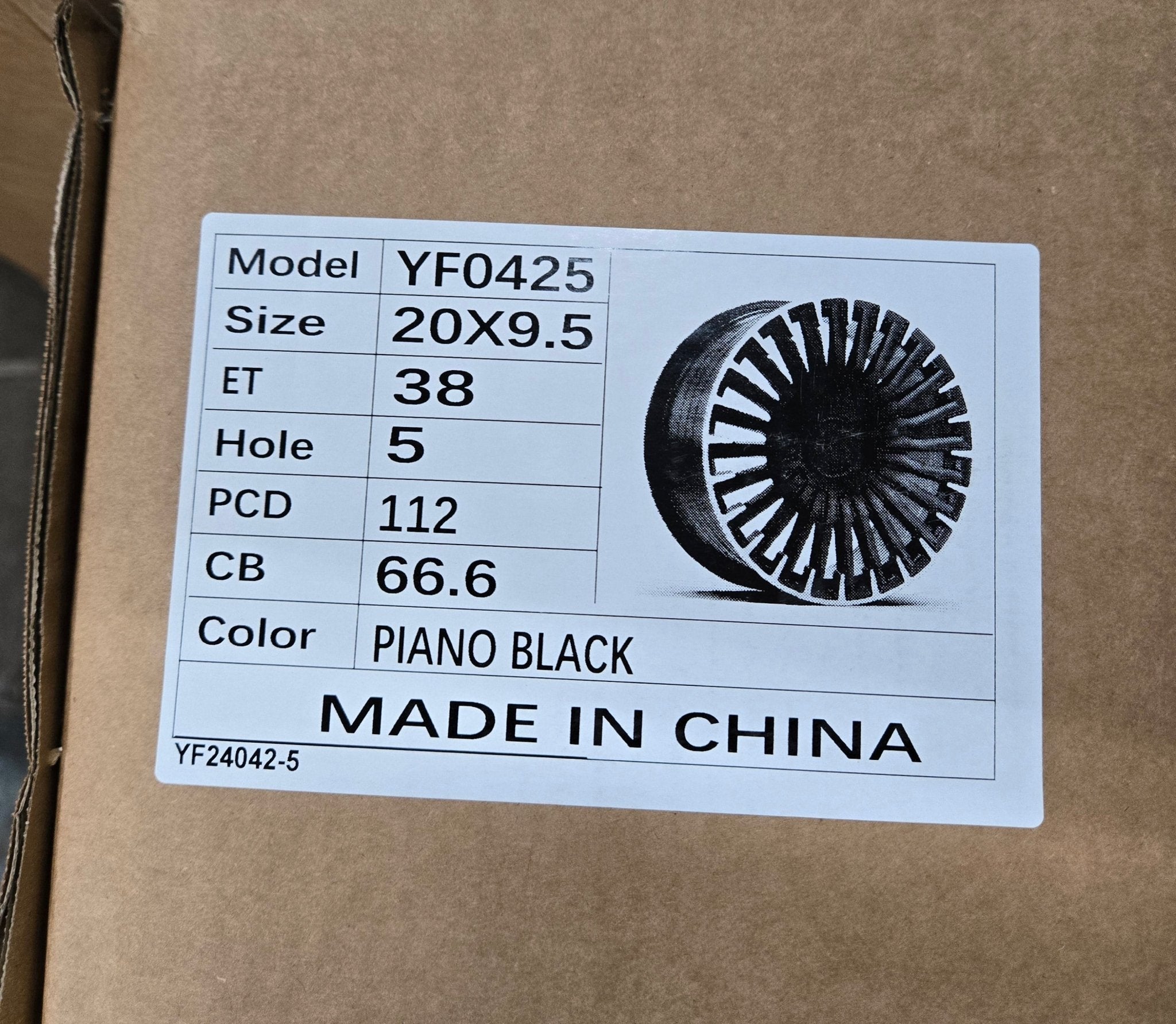 OE - 0425 20x9.5 5x112 GLOSS BLACK - Gun Hill Tire House (WTW - WHOLESALE TIRES & WHEELS)