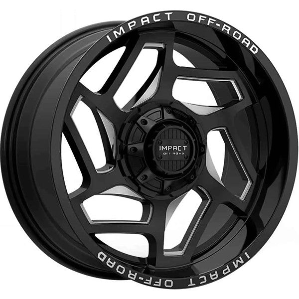 IMPACT 826 22x12 6x139.7 / 6x135 GLOSS BLACK MILLING WINDOWS - Gun Hill Tire House (WTW - WHOLESALE TIRES & WHEELS)