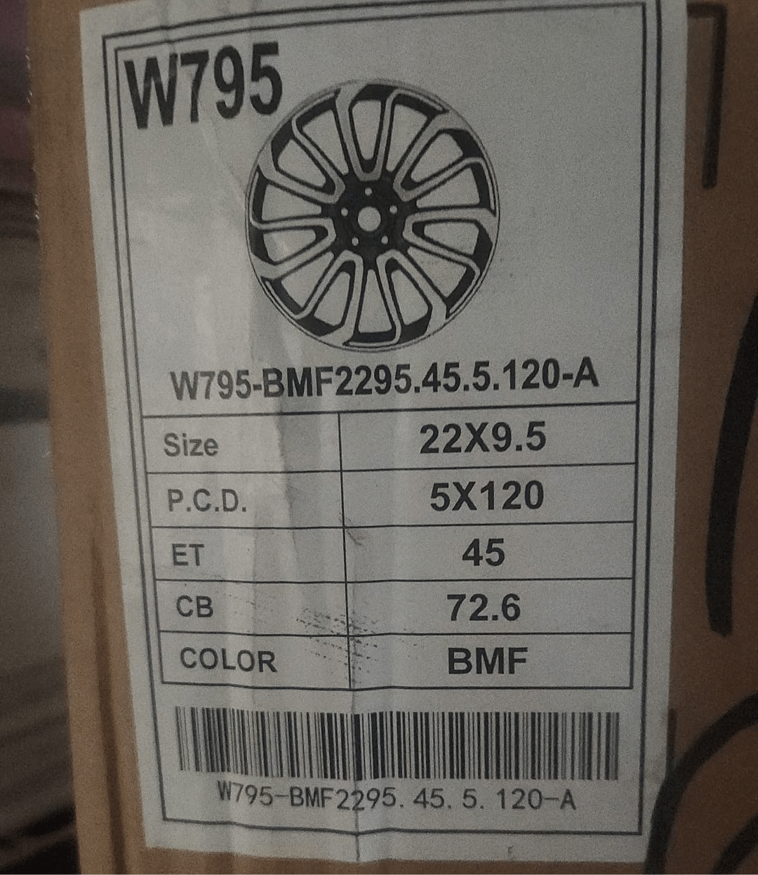 W795 22X9.5 5X120 BLACK MACHINED FACE - Gun Hill Tire House (WTW - WHOLESALE TIRES & WHEELS)