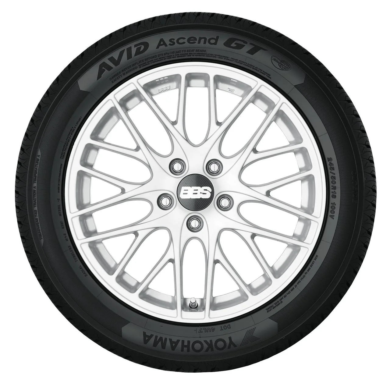 245/50R17 Yokohama Avid Ascend GT 99V BW All Season Tire - Gun Hill Tire House (WTW - WHOLESALE TIRES & WHEELS)