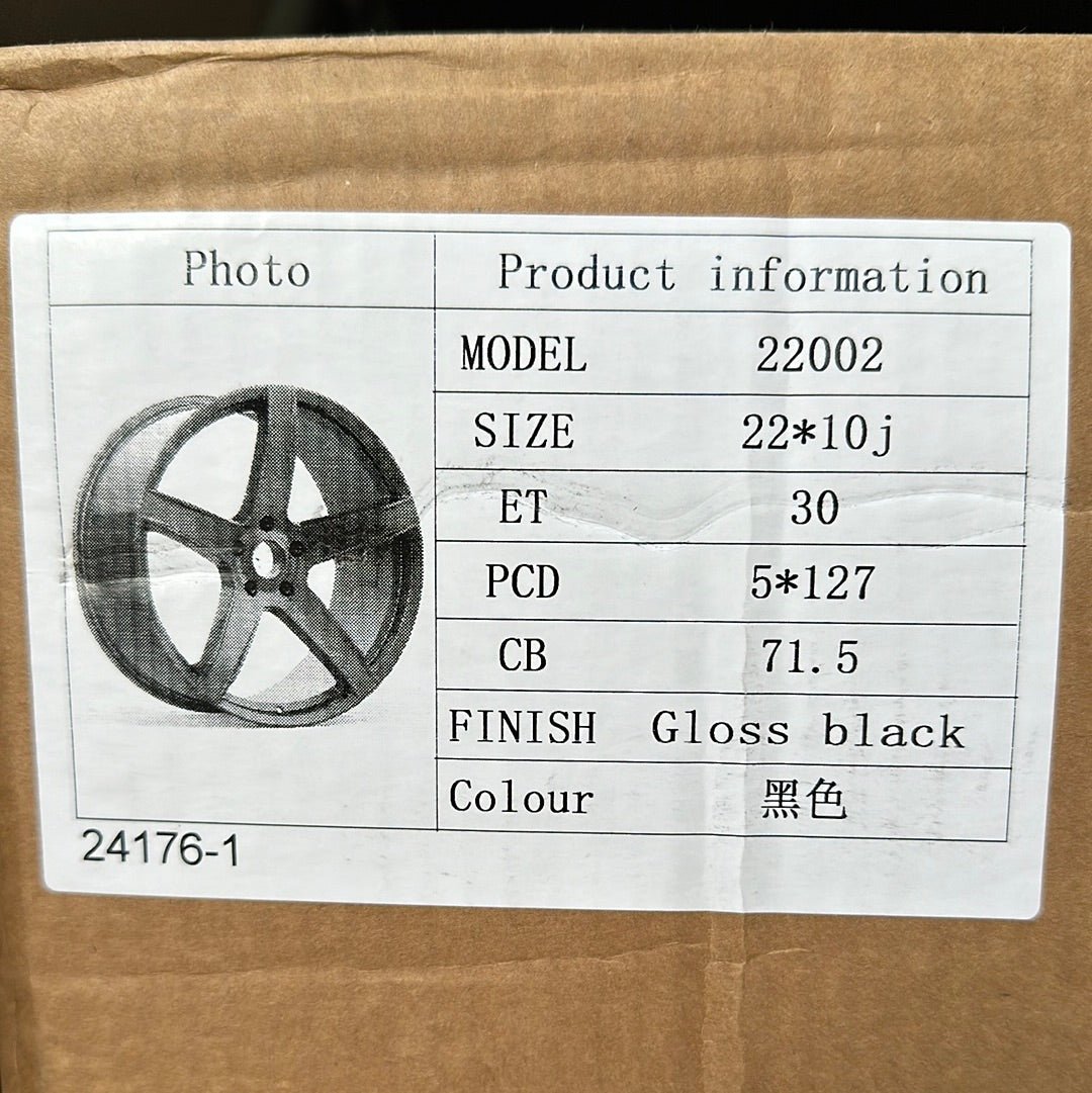 OE - 22002 TRACKHAWK STYLE WHEELS 22x10 5x127 GLOSS BLACK - Gun Hill Tire House (WTW - WHOLESALE TIRES & WHEELS)