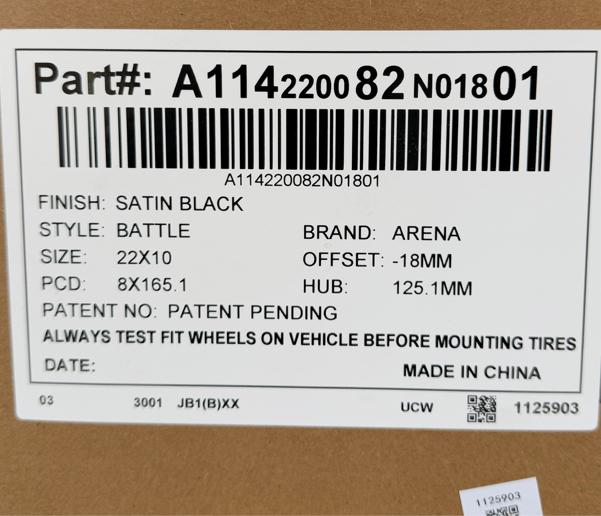 A114 ARENA BATTLE 22x10 8x165 MATTE BLACK - Gun Hill Tire House (WTW - WHOLESALE TIRES & WHEELS)