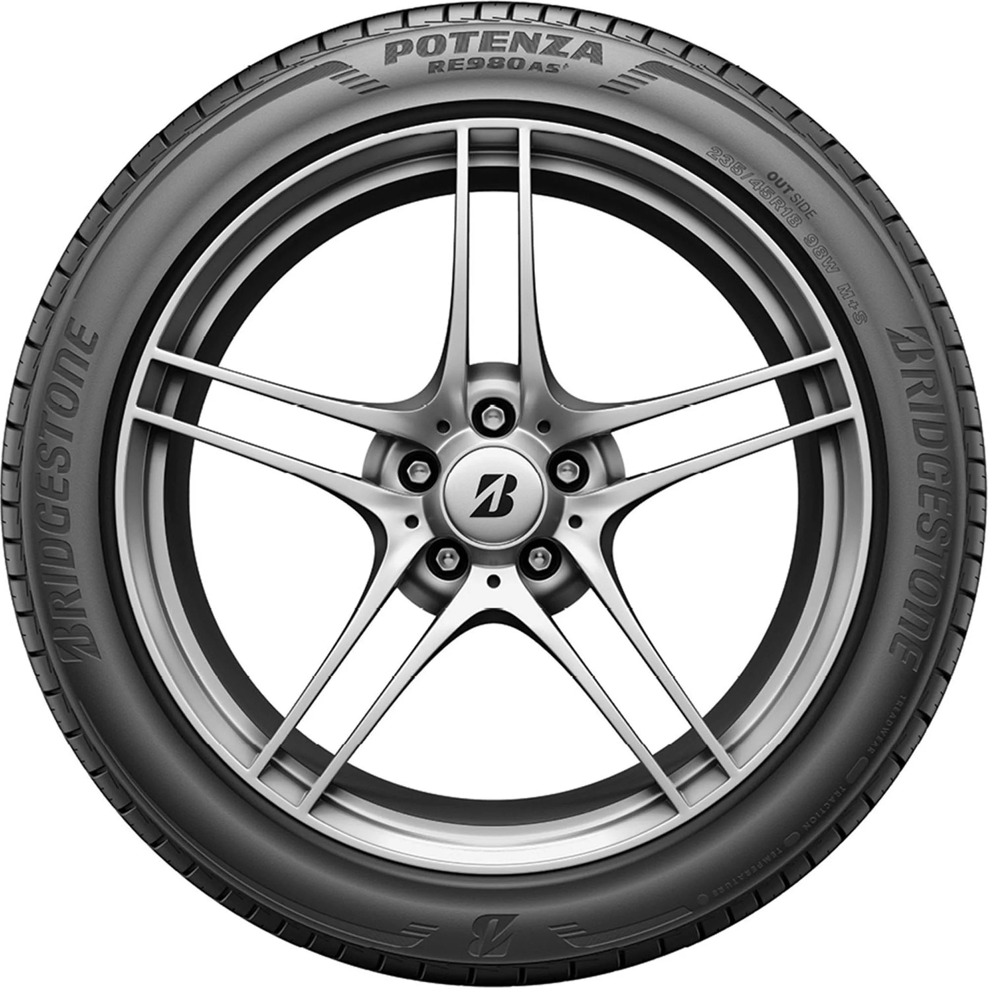 265/35R20 Bridgestone Potenza RE980AS+ Performance 99W XL Passenger Tire - Gun Hill Tire House (WTW - WHOLESALE TIRES & WHEELS)