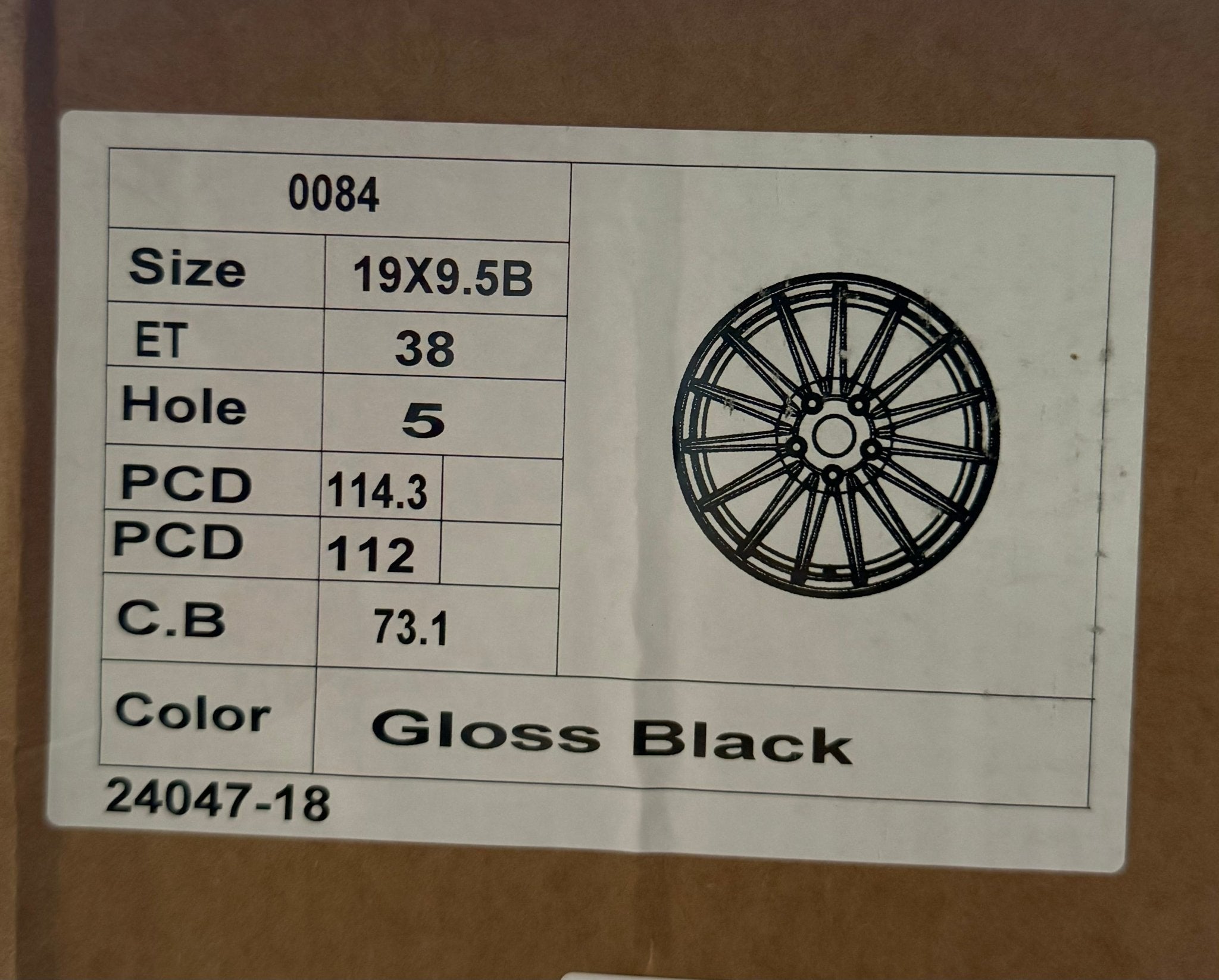PEGASUS - 0084 Si - 02 19x9.5 5x112 / 5x114.3 GLOSS BLACK - Gun Hill Tire House (WTW - WHOLESALE TIRES & WHEELS)