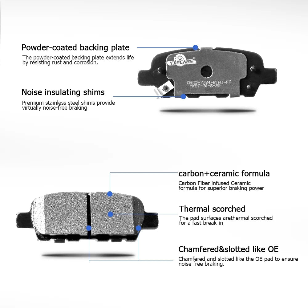 Front & Rear Disc Ceramic Brake Pads for 2002 - 2012 Nissan Altima 2011 - 2017 Juke - Gun Hill Tire House (WTW - WHOLESALE TIRES & WHEELS)