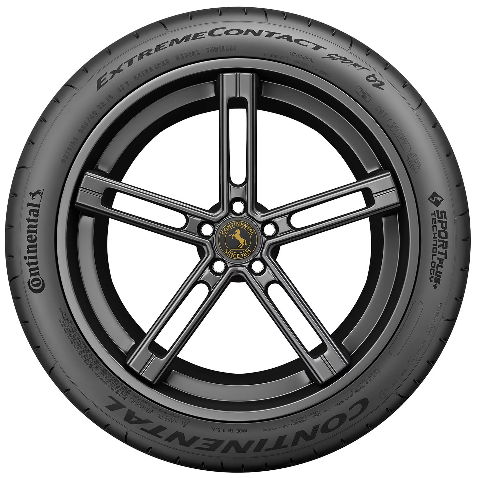 265/35ZR19 Continental Extremecontact Sport 02 Summer 98Y XL Passenger Tire - Gun Hill Tire House (WTW - WHOLESALE TIRES & WHEELS)