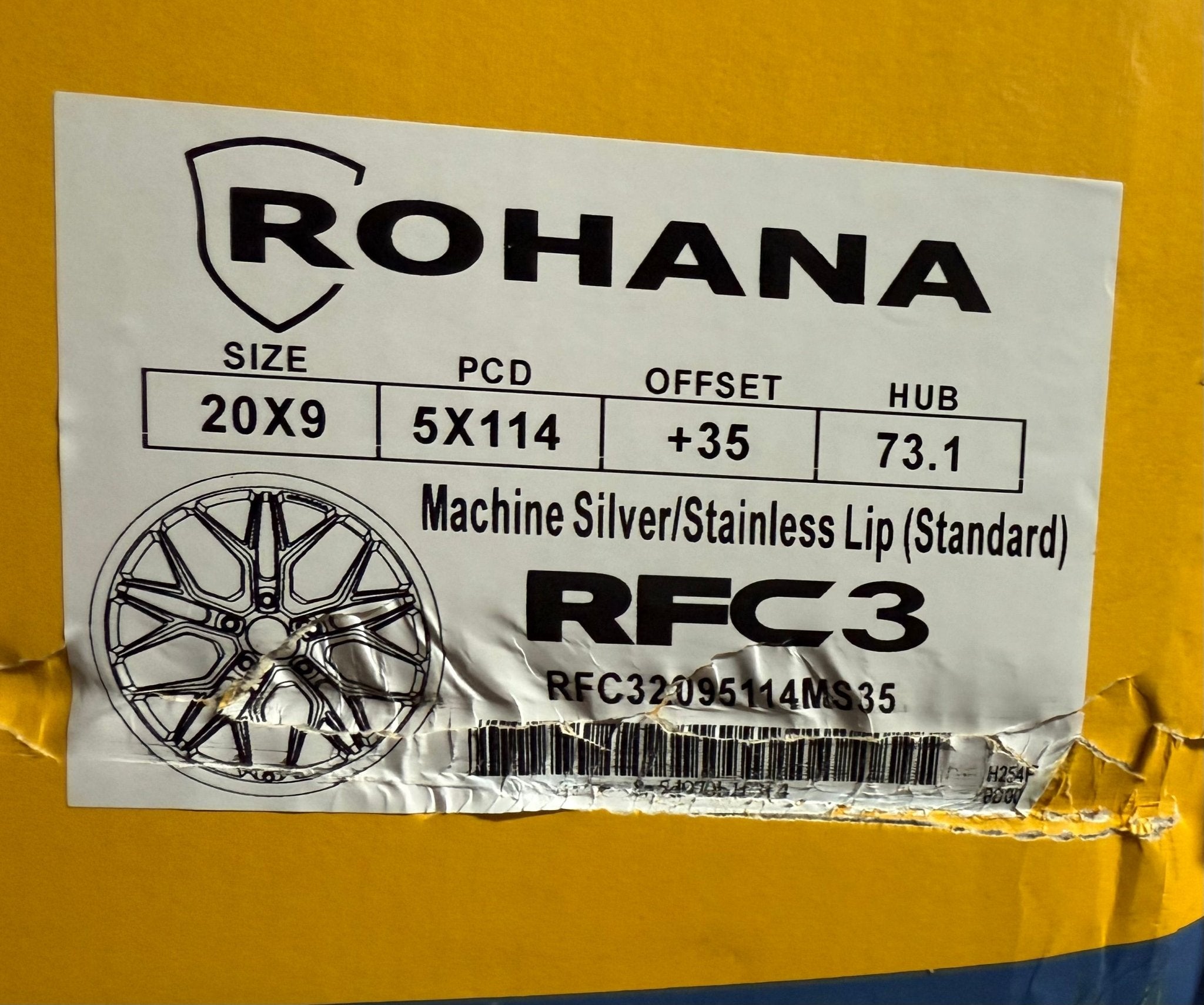 ROHANA RFC10 20x9 5x114.3 MACHINE SILVER WITH CHROME LIP - Gun Hill Tire House (WTW - WHOLESALE TIRES & WHEELS)