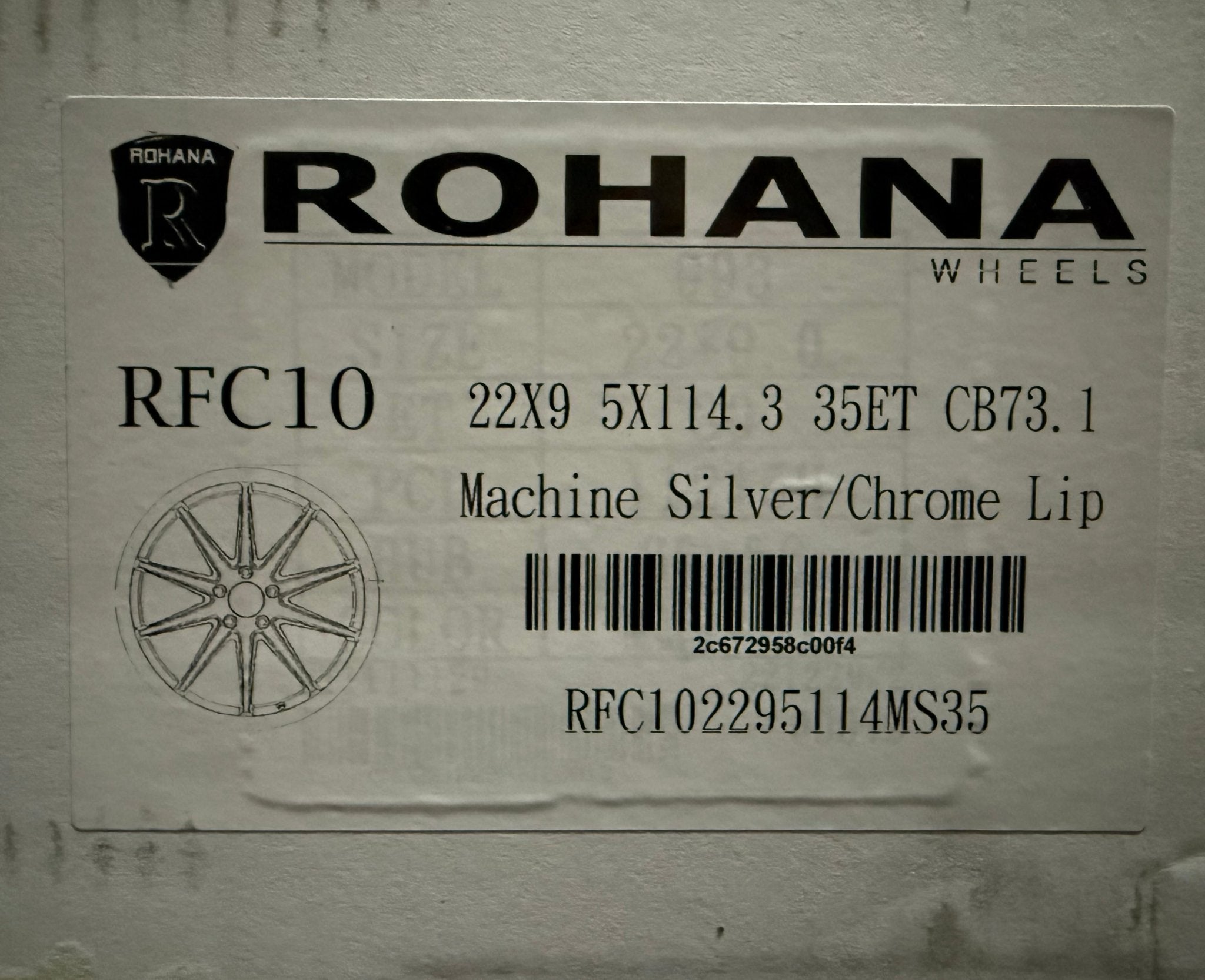 ROHANA RFC10 22x9 5x114.3 MACHINE SILVER WITH CHROME LIP - Gun Hill Tire House (WTW - WHOLESALE TIRES & WHEELS)