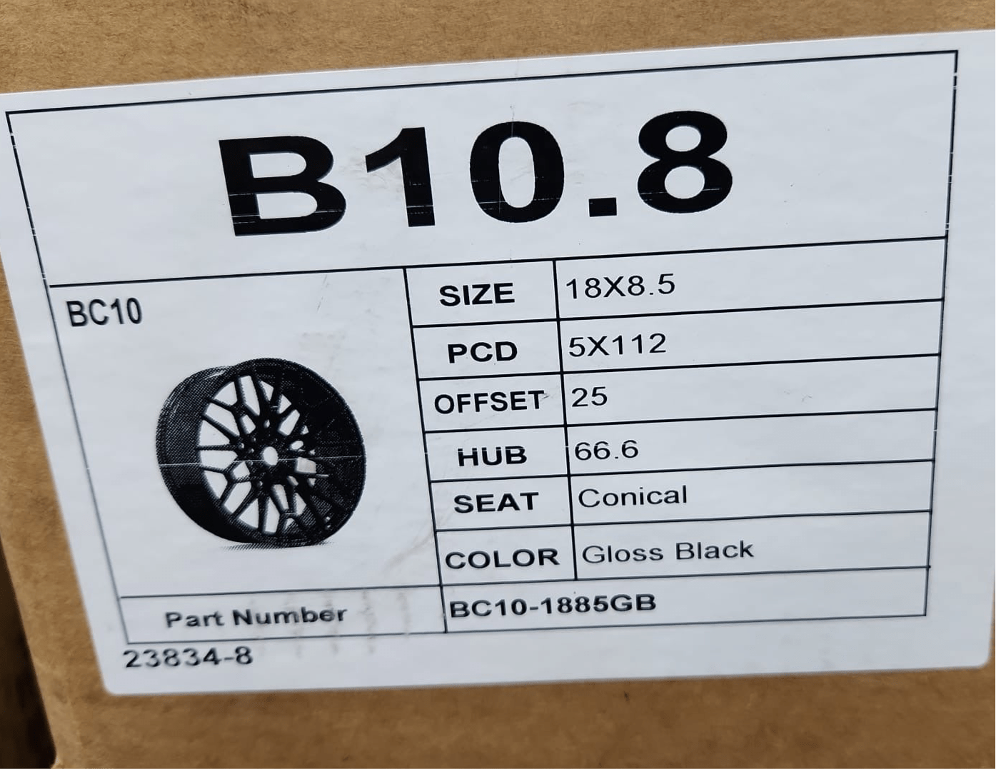 OE - BC10 18x8.5 5x112 GLOSS BLACK - Gun Hill Tire House (WTW - WHOLESALE TIRES & WHEELS)
