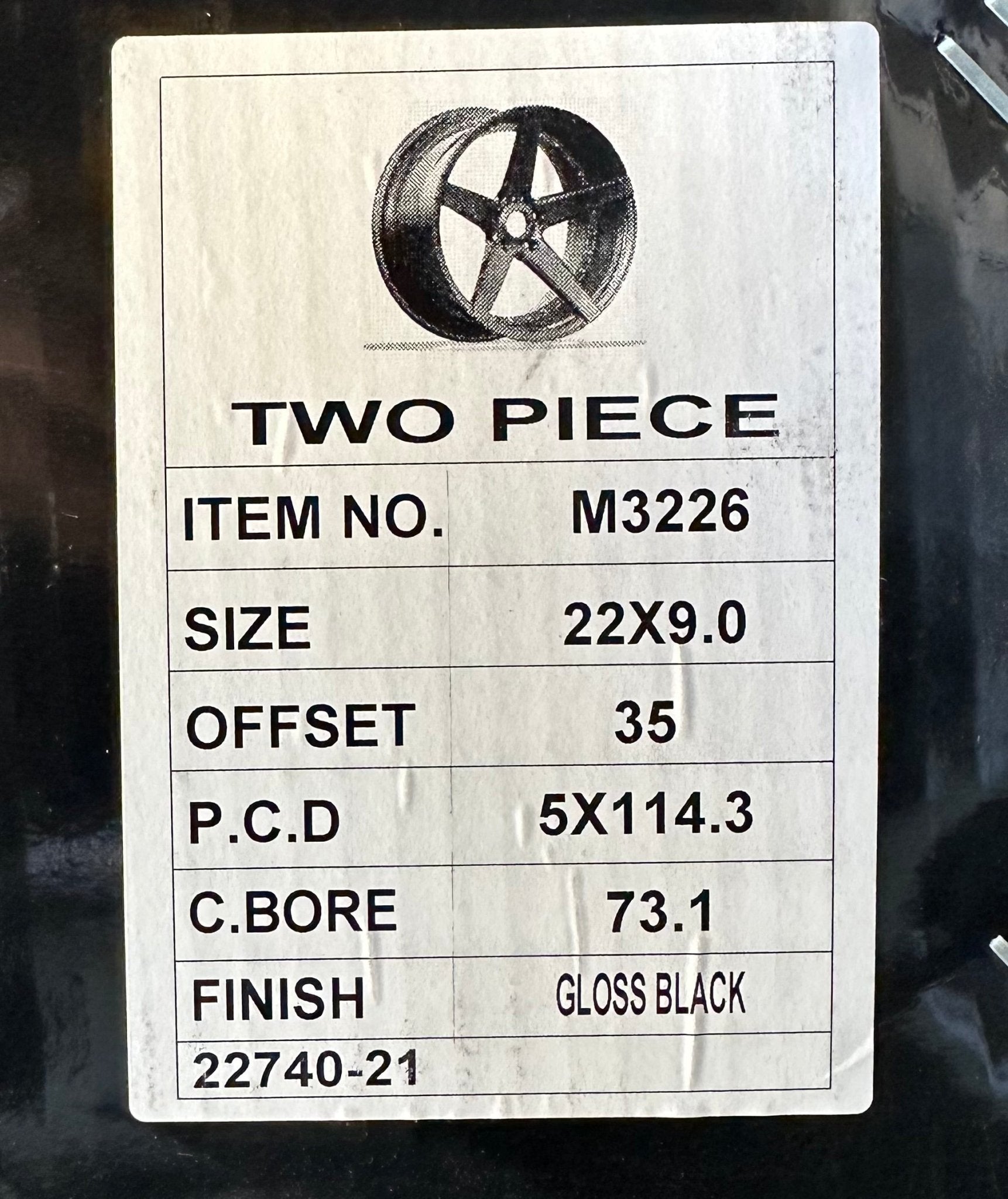 MARQUEE M3226 22x9.0 5x114.3 GLOSS BLACK CHROME RIVETS - Gun Hill Tire House (WTW - WHOLESALE TIRES & WHEELS)