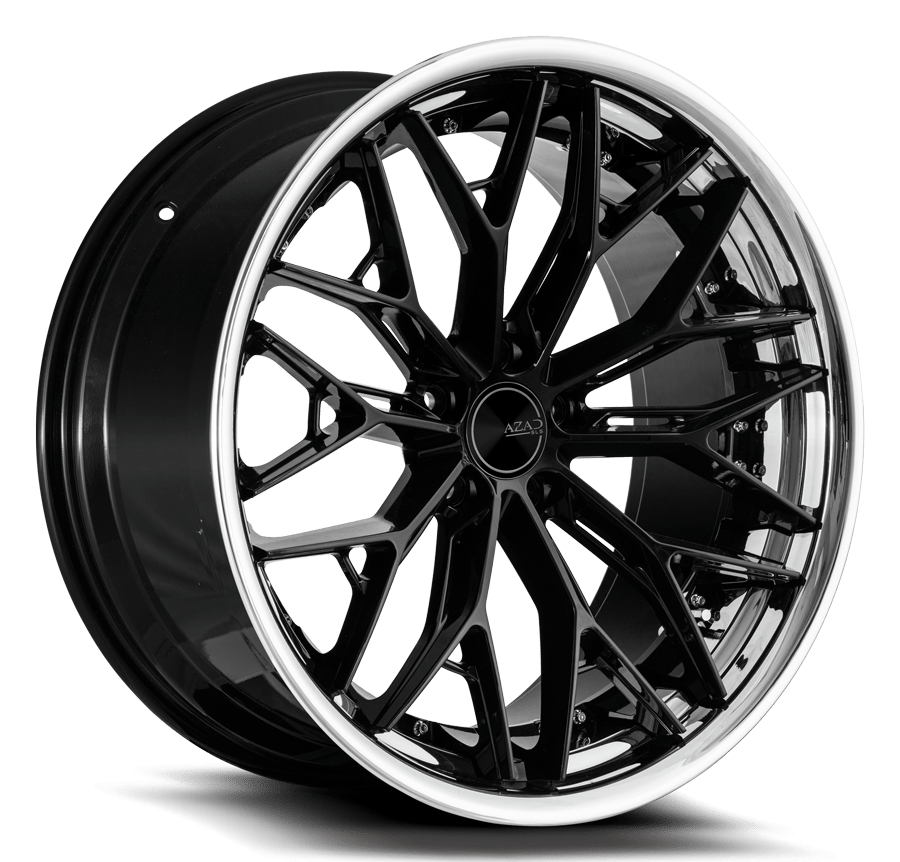 AZAD AZSLS1.0 22x10.5 5x114.3 GLOSS BLACK WITH CHROME LIP - Gun Hill Tire House (WTW - WHOLESALE TIRES & WHEELS)