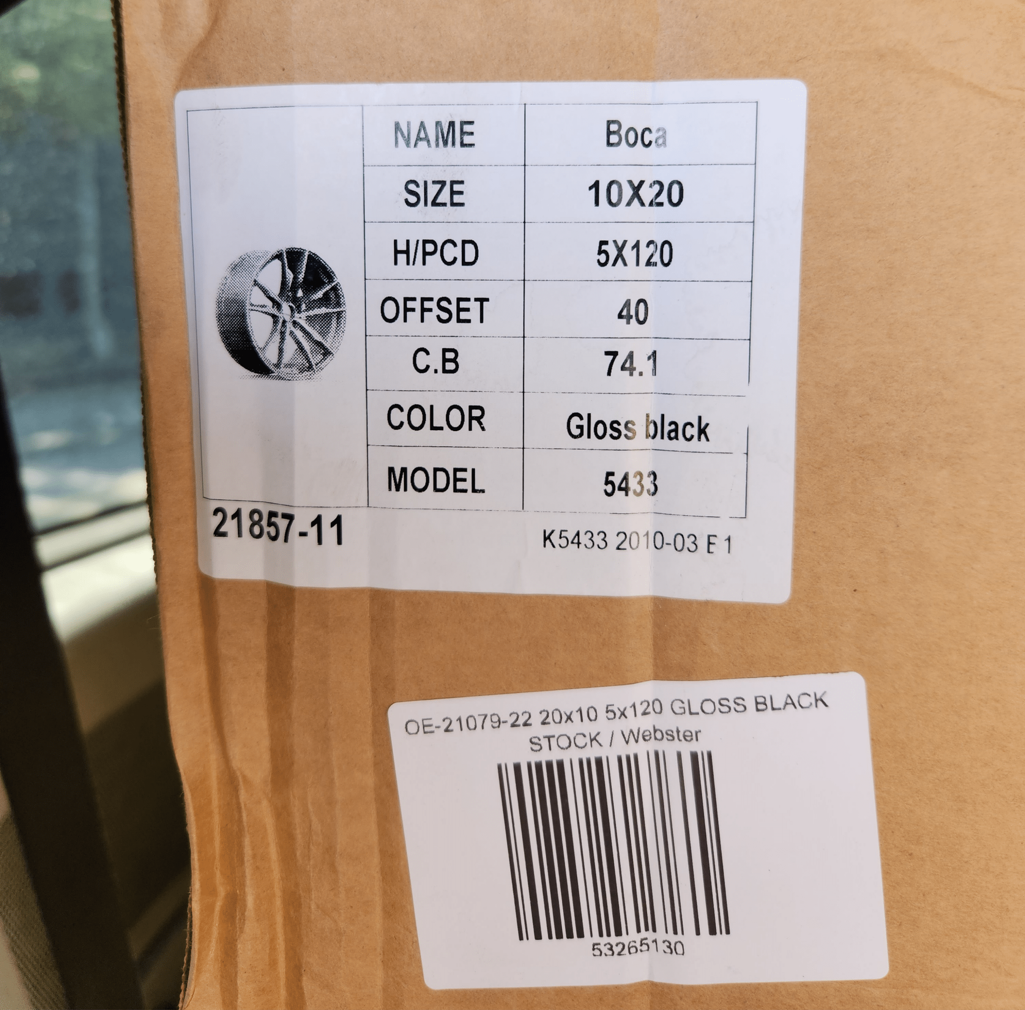 OE - 21079 - 22 20x10 5x120 GLOSS BLACK - Gun Hill Tire House (WTW - WHOLESALE TIRES & WHEELS)