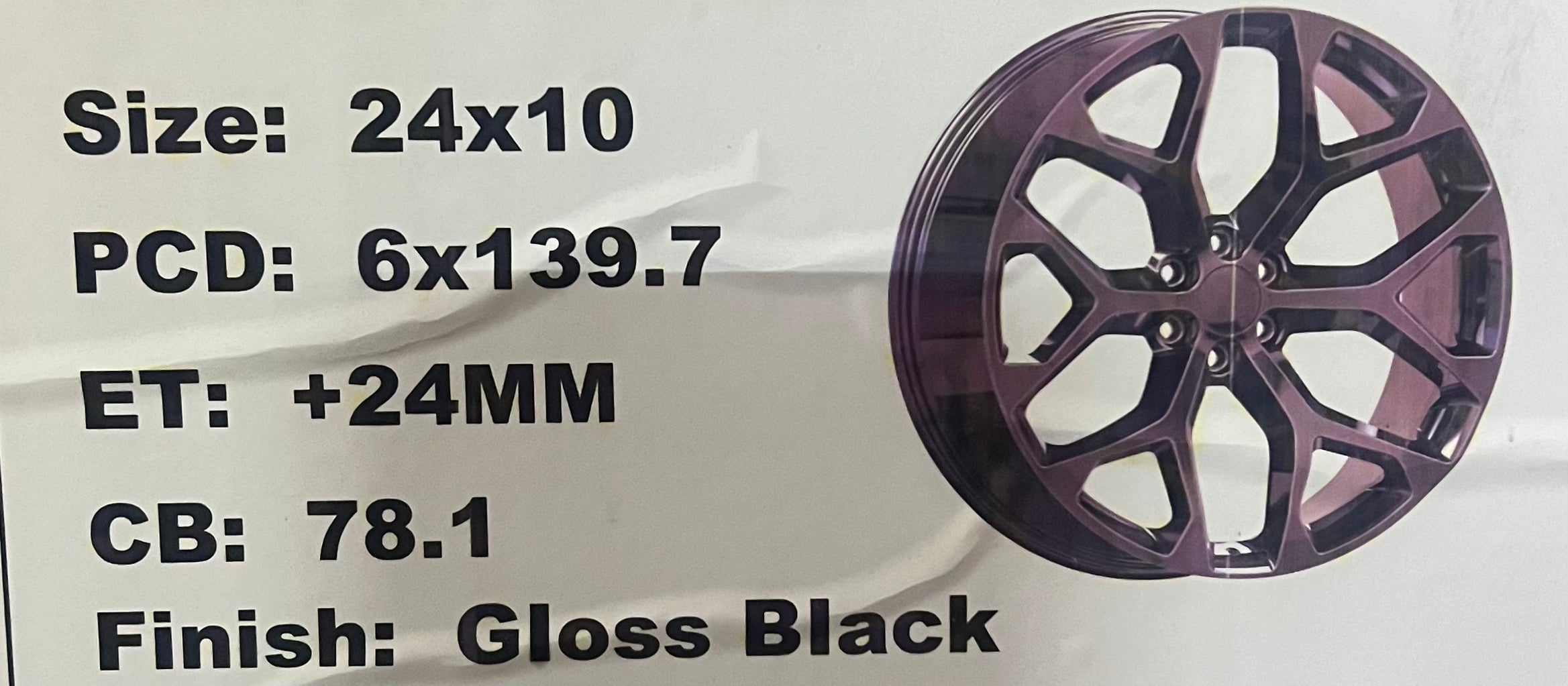 GWG 6Q22 24X10 6X139.7 NEGRO BRILLO