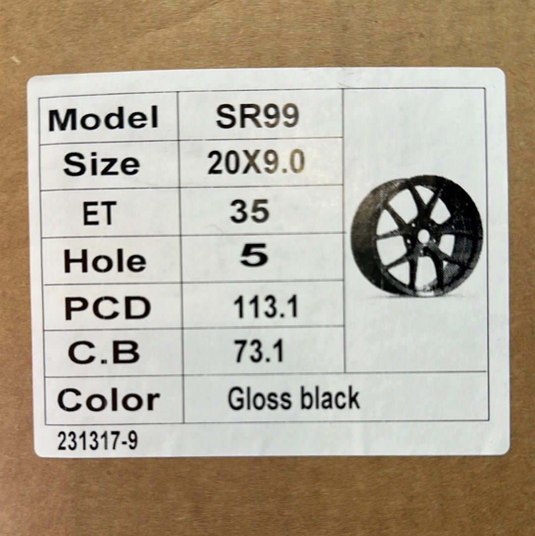 OE - 5423 SR99 FI - R REP 20x9.0 5x112 / 5x114.3 GLOSS BLACK - Gun Hill Tire House (WTW - WHOLESALE TIRES & WHEELS)