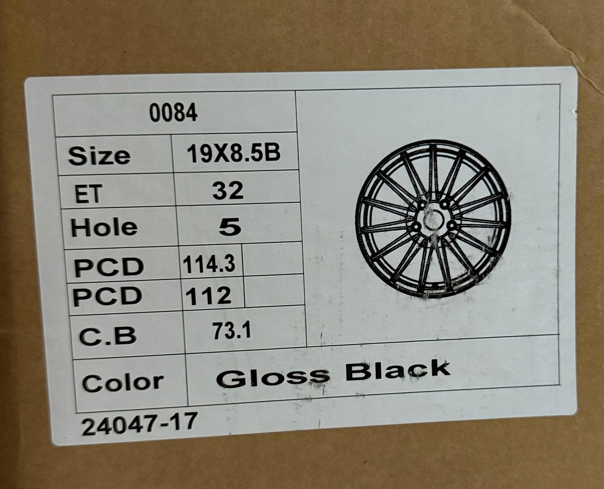 PEGASUS - 0084 Si - 02 19x8.5 5x112 / 5x114.3 GLOSS BLACK - Gun Hill Tire House (WTW - WHOLESALE TIRES & WHEELS)