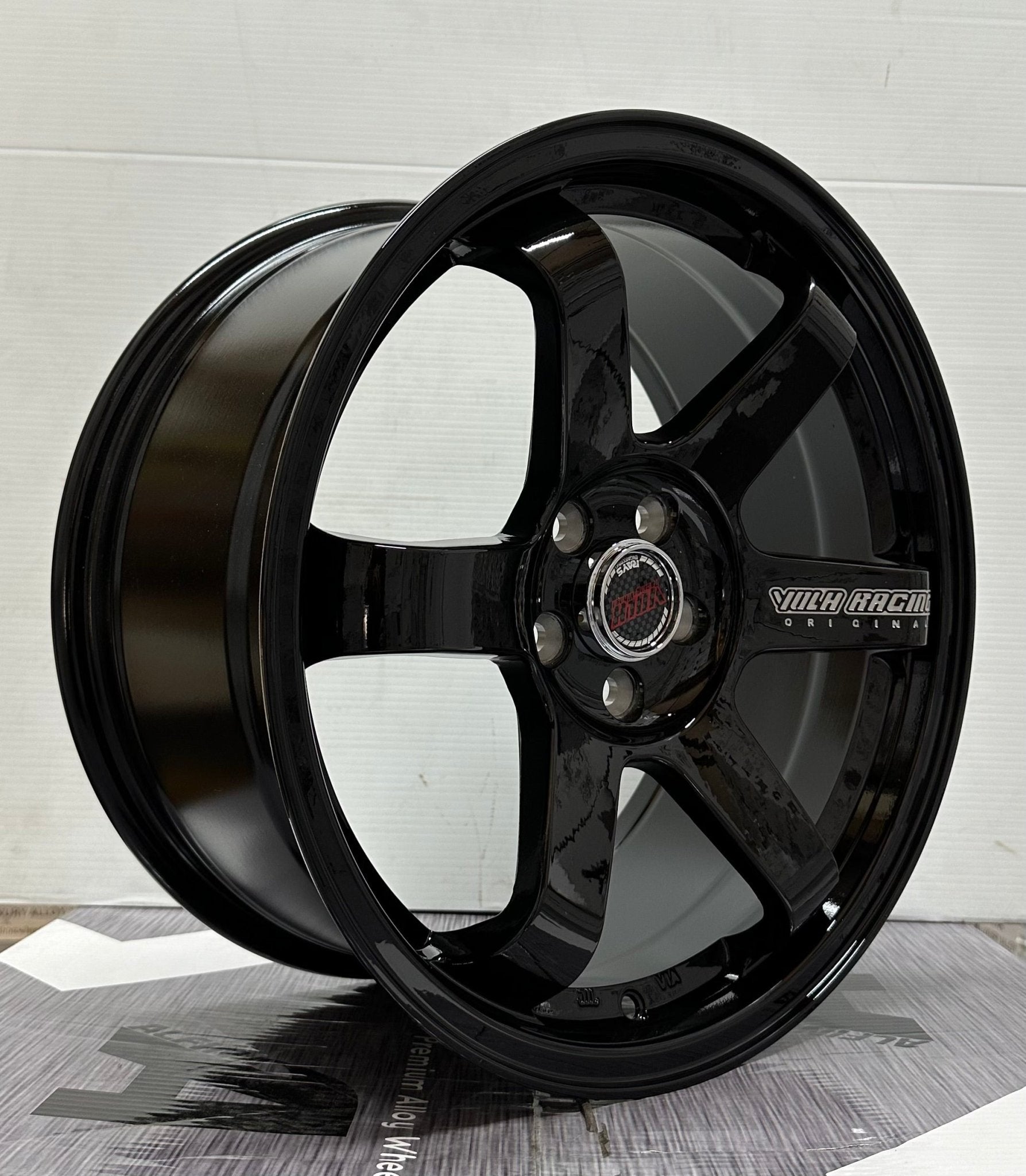 ZS - 108 TE37 STYLE 17x8.0 5x100 GLOSS BLACK LETTERING - Gun Hill Tire House (WTW - WHOLESALE TIRES & WHEELS)