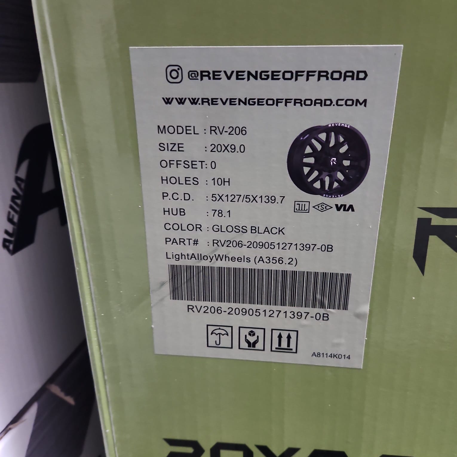 REVENGE RV - 206 20X10 5X127 - 5X139.7 GLOSS BLACK - Gun Hill Tire House (WTW - WHOLESALE TIRES & WHEELS)