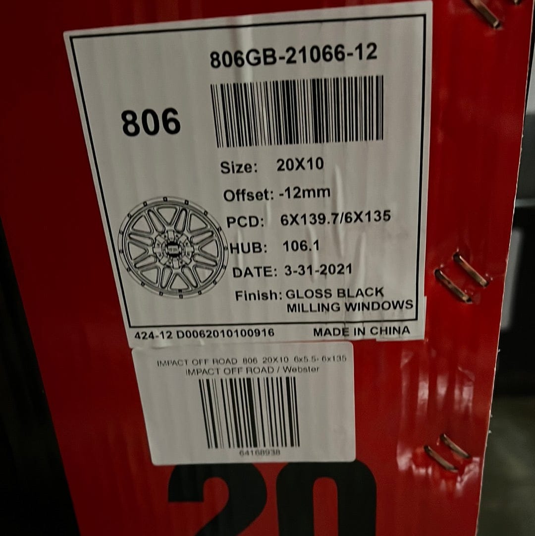 IMPACT OFF ROAD 806 20X10 6x5.5 - 6x135 - Gun Hill Tire House (WTW - WHOLESALE TIRES & WHEELS)