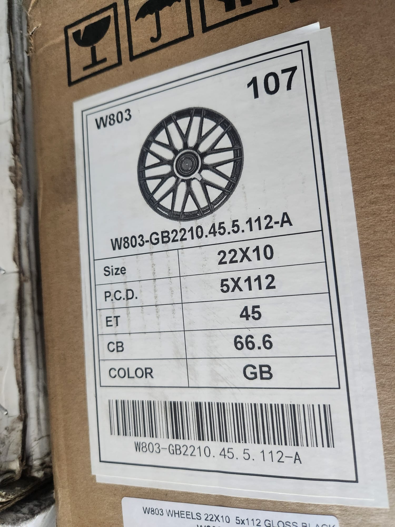 W803 22x9.0 5x112 GLOSS BLACK - Gun Hill Tire House (WTW - WHOLESALE TIRES & WHEELS)