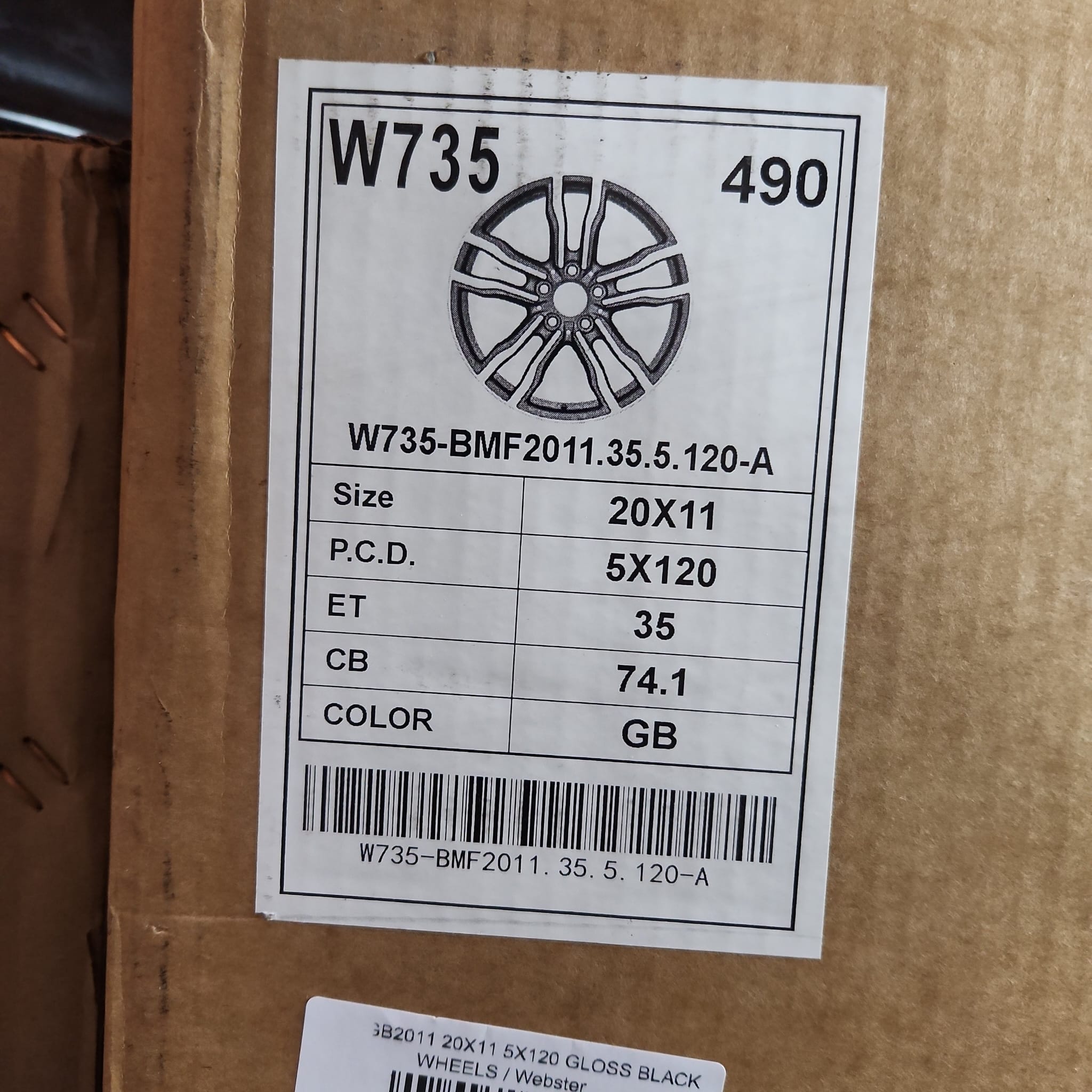 W735 GB2011 20X11 5X120 GLOSS BLACK - Gun Hill Tire House (WTW - WHOLESALE TIRES & WHEELS)