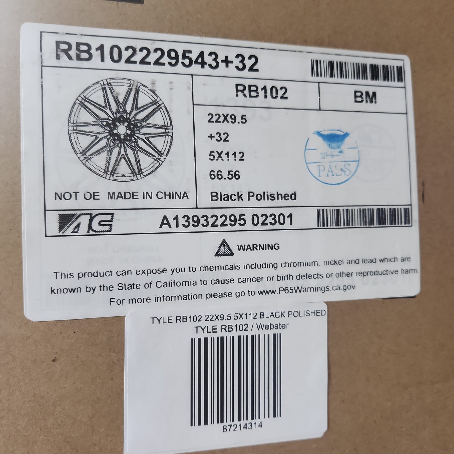 STYLE RB102 22X9.5 5X112 BLACK POLISHED - Gun Hill Tire House (WTW - WHOLESALE TIRES & WHEELS)