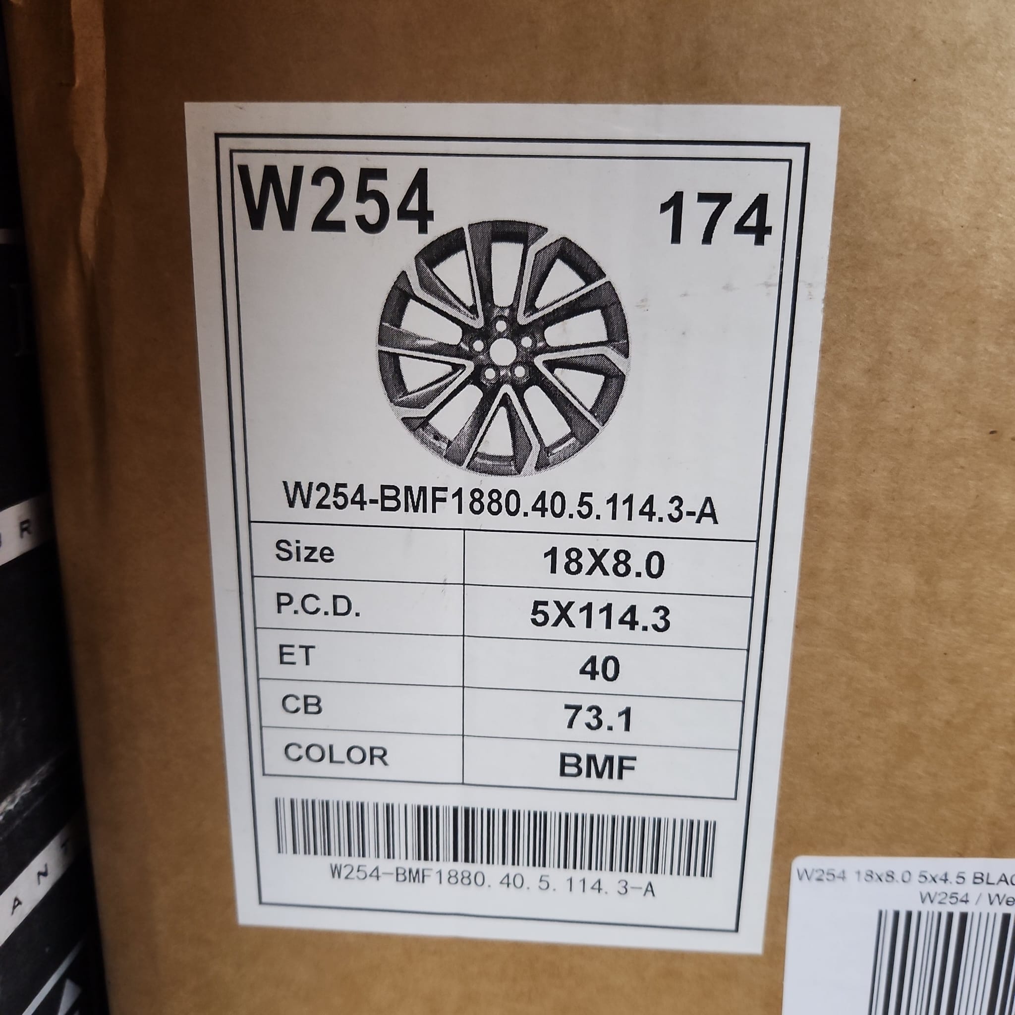 W254 18x8.0 5x114.3 BLACK MACHINE FACE - Gun Hill Tire House (WTW - WHOLESALE TIRES & WHEELS)