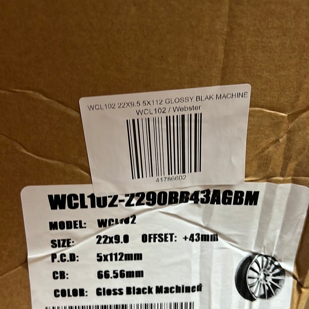 WCL102 WHEELS 22X9 5X112 GLOSSY BLACK MACHINE - Gun Hill Tire House (WTW - WHOLESALE TIRES & WHEELS)