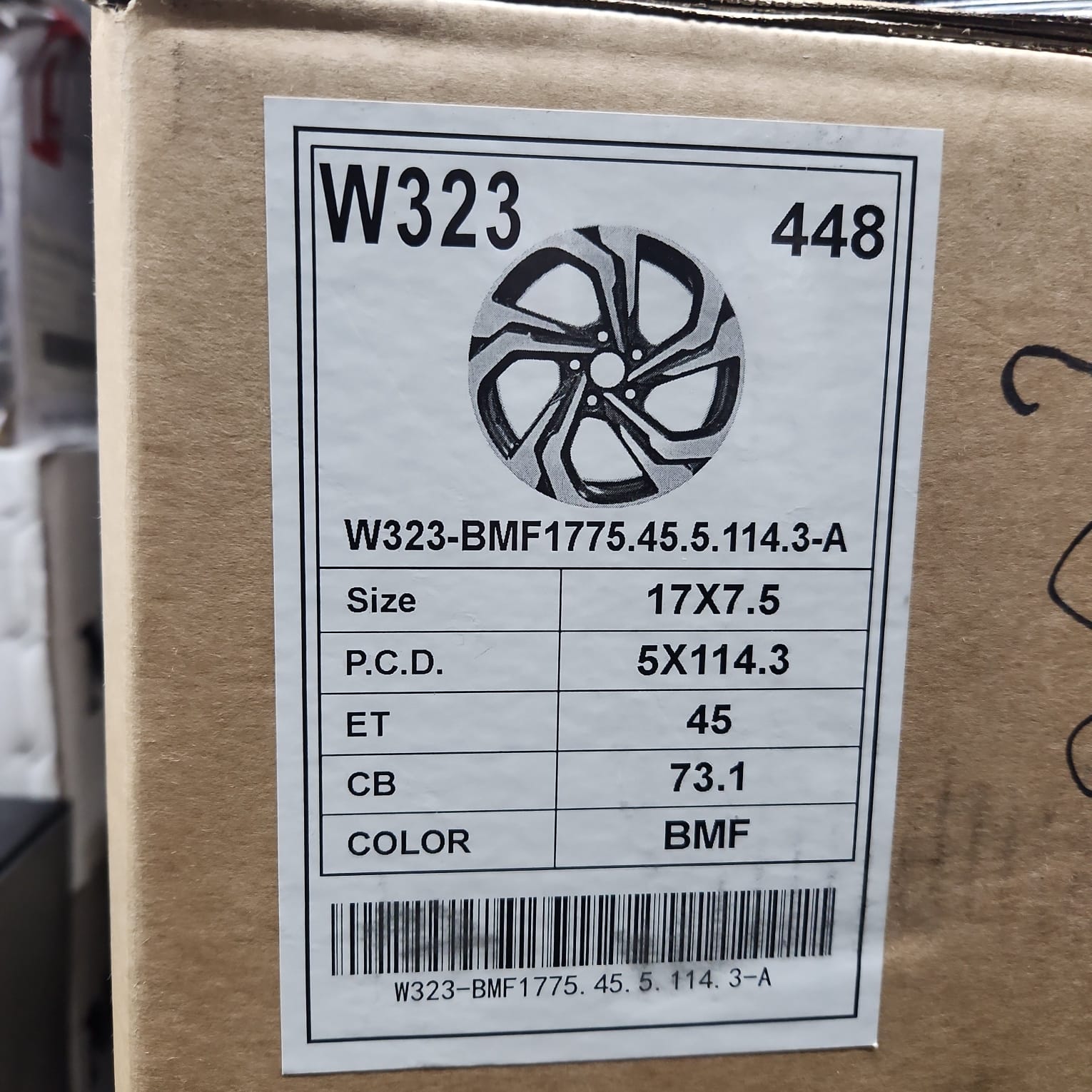 W323 WHEELS 17X7.5 5X114.3 BLACK MACHINED FACE - Gun Hill Tire House (WTW - WHOLESALE TIRES & WHEELS)