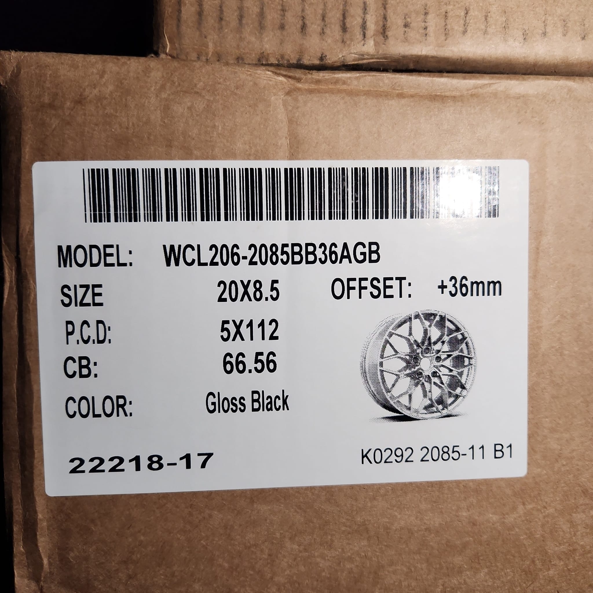 WCL206 WHEELS 20x8.5 5x112 GLOSS BLACK - Gun Hill Tire House (WTW - WHOLESALE TIRES & WHEELS)