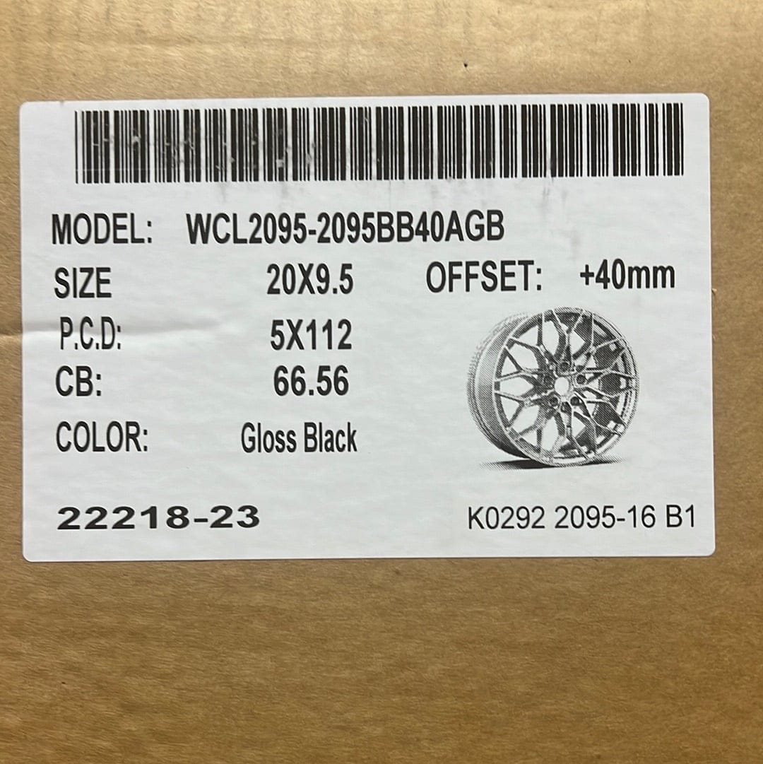 WCL206 WHEELS 20x9.5 5x112 GLOSS BLACK - Gun Hill Tire House (WTW - WHOLESALE TIRES & WHEELS)