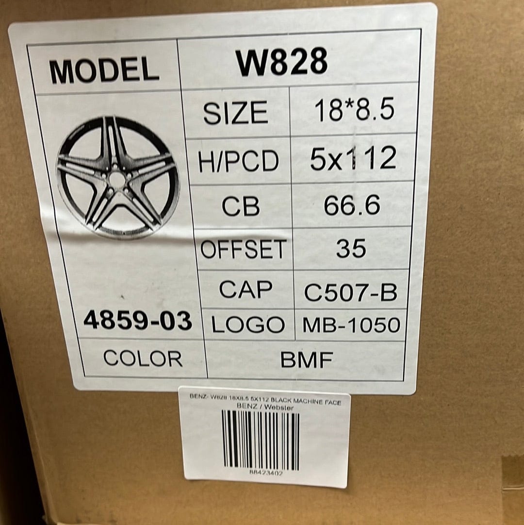 WHEELS - W828 18X8.5 5X112 BLACK MACHINE FACE - Gun Hill Tire House (WTW - WHOLESALE TIRES & WHEELS)