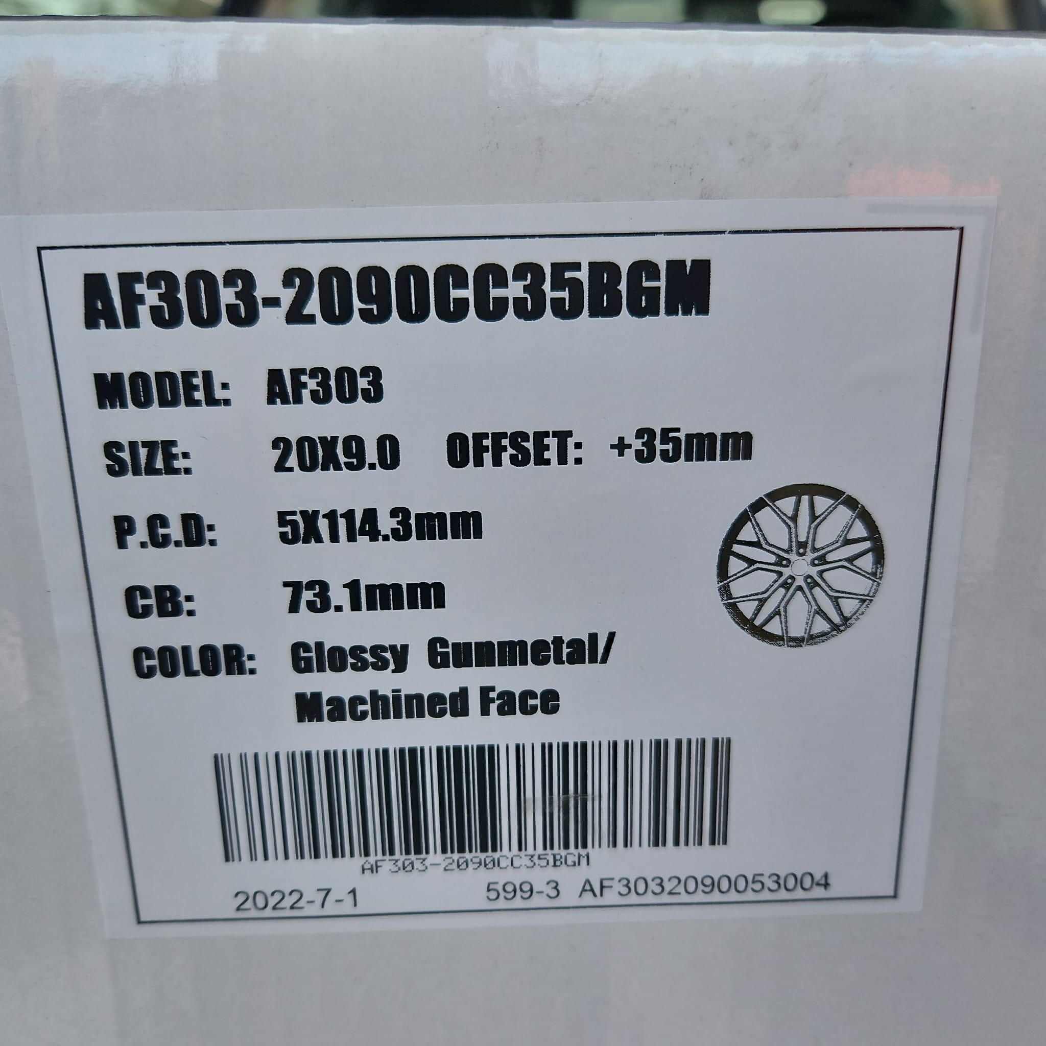 ALFINA AF303 20X9 5X4.5 GLOSS GUN METAL MACHINED FACE - Gun Hill Tire House (WTW - WHOLESALE TIRES & WHEELS)