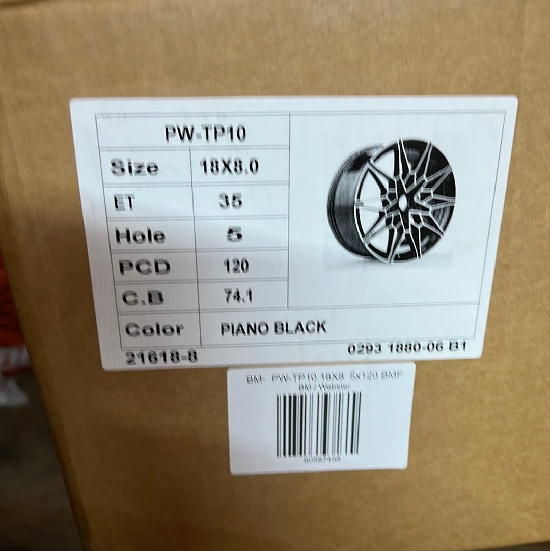 PW - TP10 WHEELS 18X8 5x120 PIANO BLACK - Gun Hill Tire House (WTW - WHOLESALE TIRES & WHEELS)