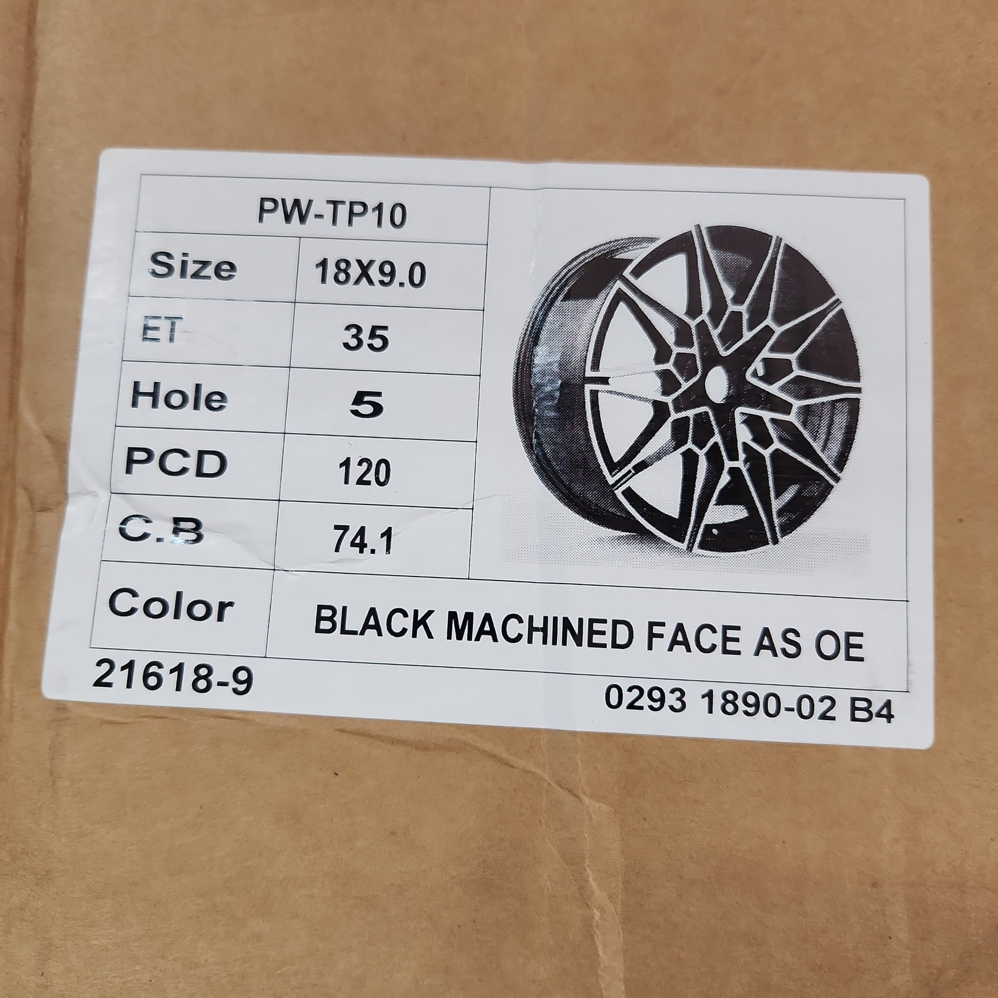 PW - TP10 WHEELS 18X9 5x120 BLACK MACHINE FACE - Gun Hill Tire House (WTW - WHOLESALE TIRES & WHEELS)