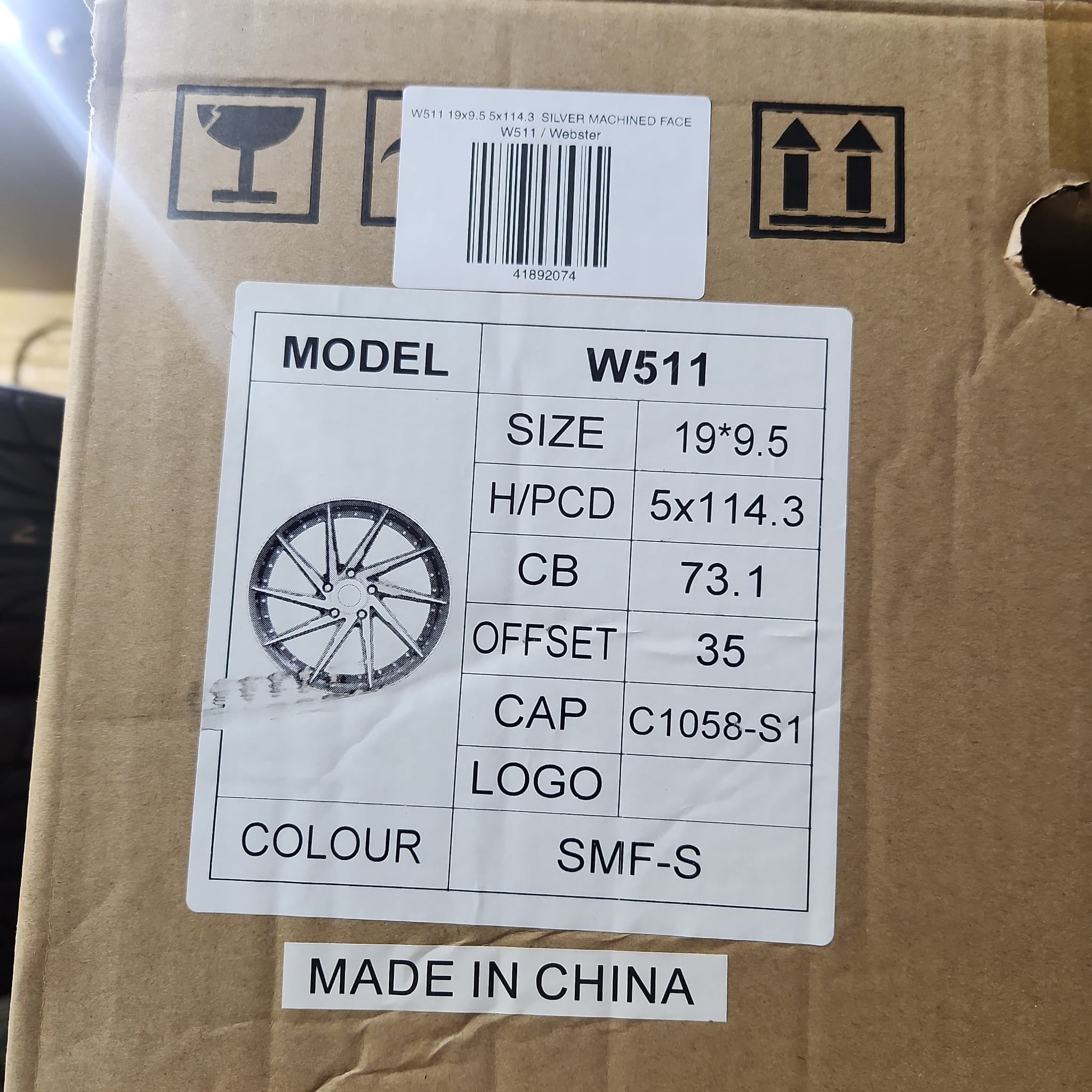 W511 19x9.5 5x114.3 SILVER MACHINED FACE - Gun Hill Tire House (WTW - WHOLESALE TIRES & WHEELS)