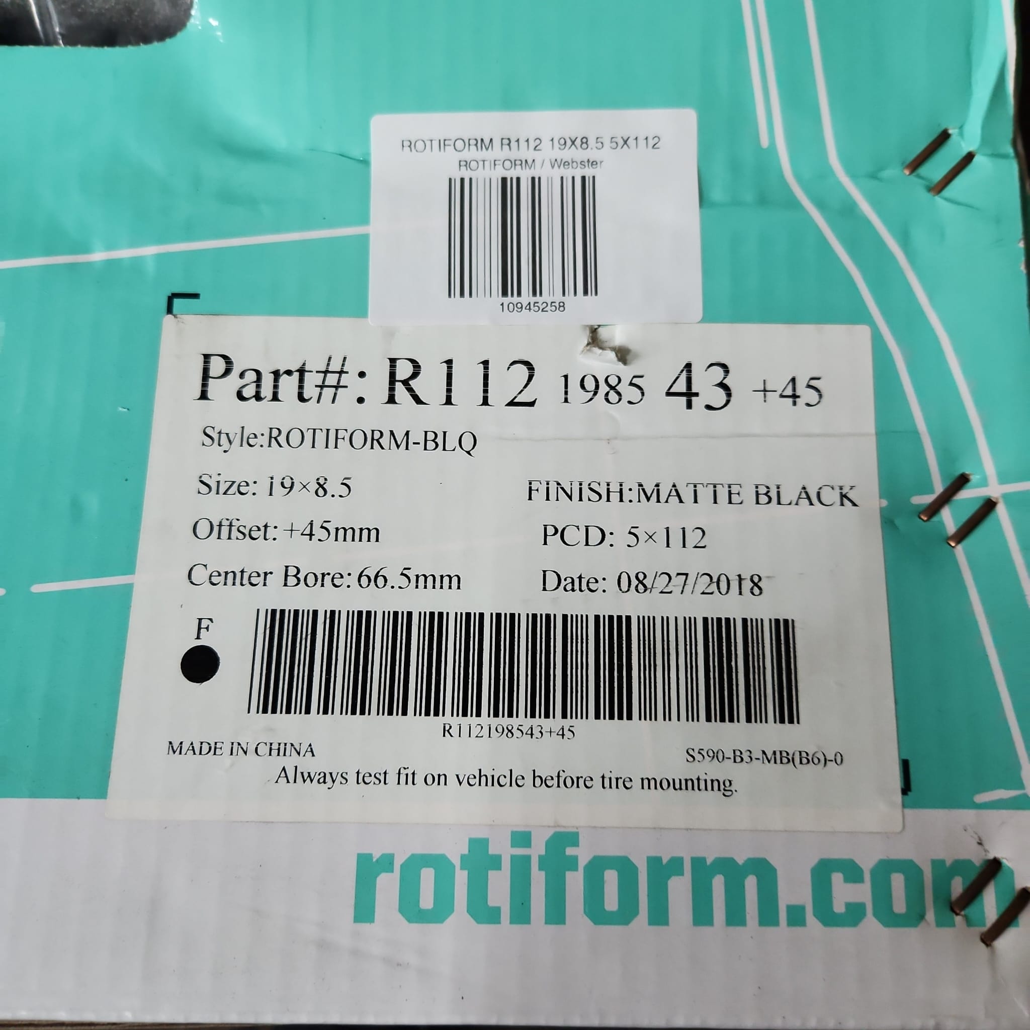 ROTIFORM R112 19X8.5 5X112 - Gun Hill Tire House (WTW - WHOLESALE TIRES & WHEELS)