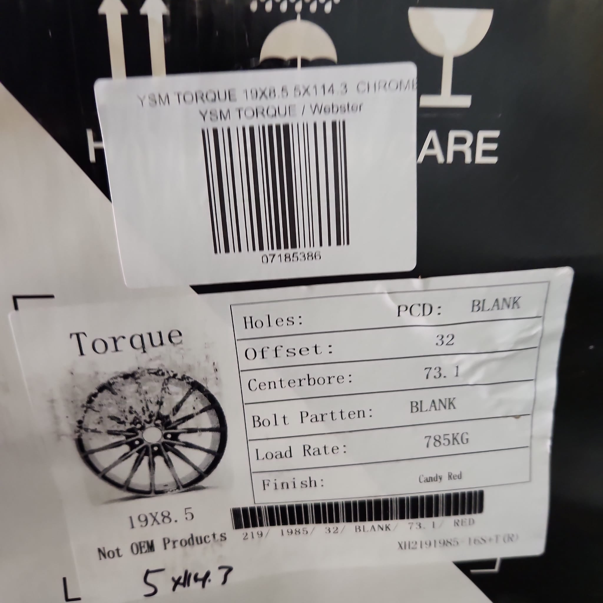 YSM TORQUE 19X8.5 5X114.3 CANDY RED - Gun Hill Tire House (WTW - WHOLESALE TIRES & WHEELS)