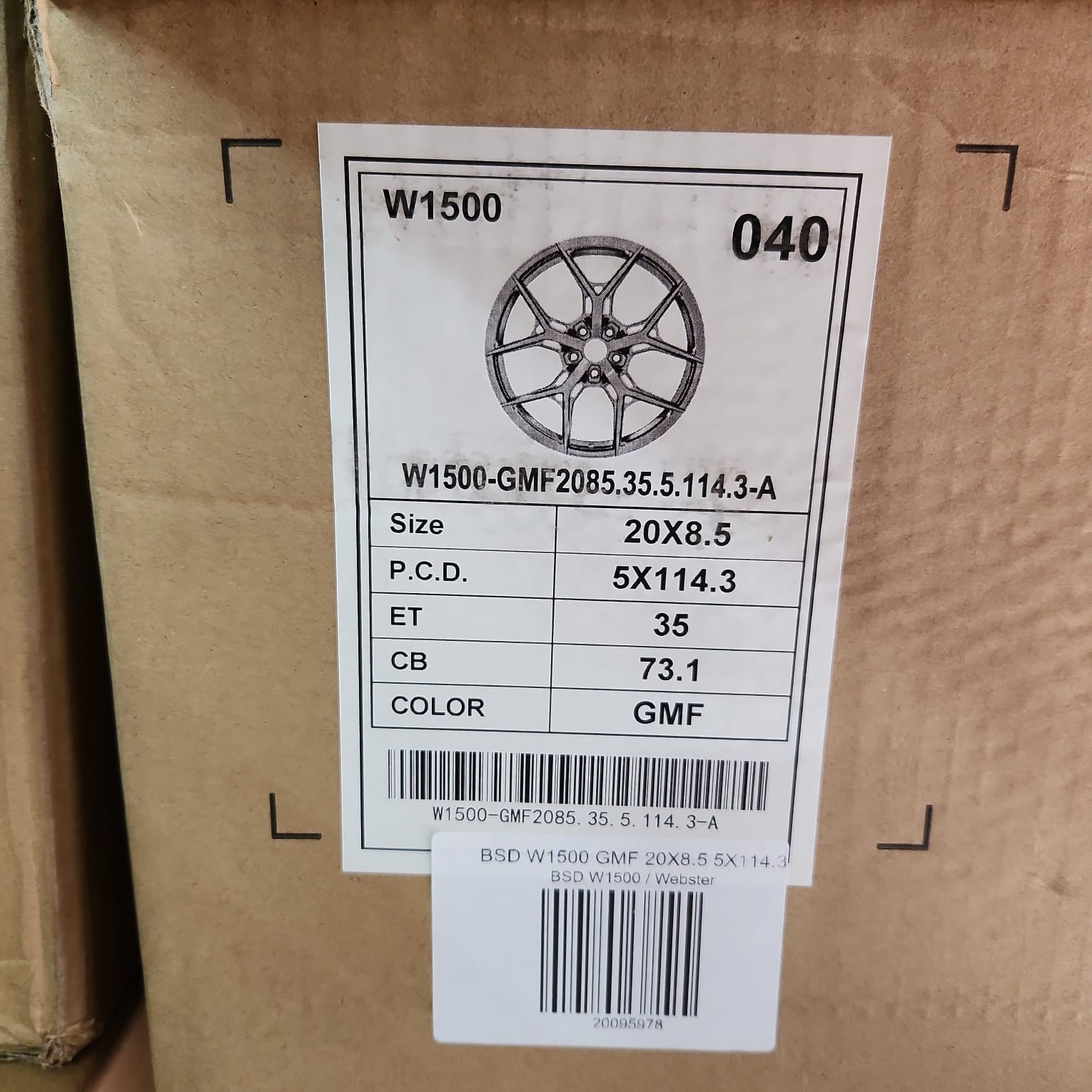 W1500 GMF 20X8.5 5X114.3 - Gun Hill Tire House (WTW - WHOLESALE TIRES & WHEELS)