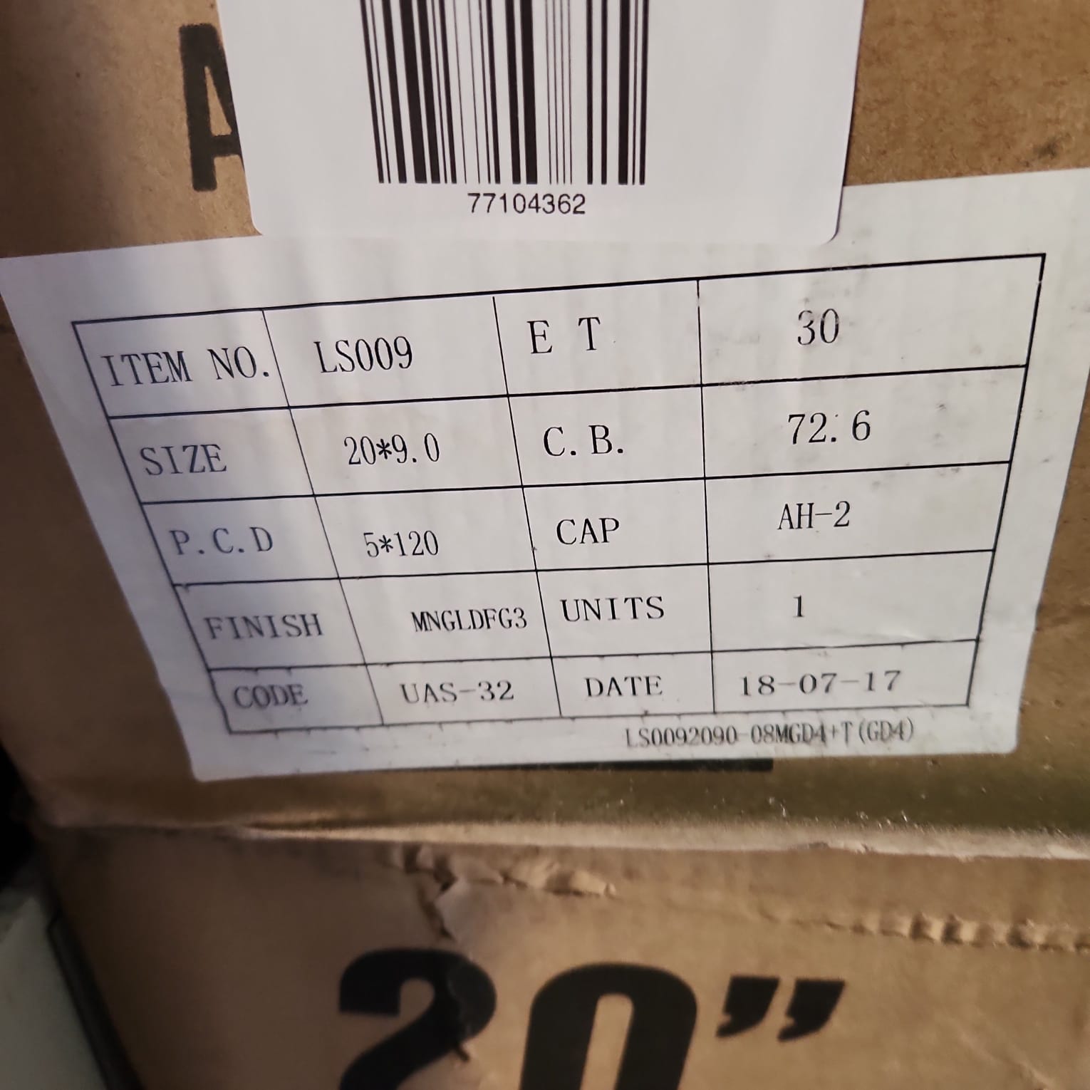 AODHAN - LS009 20X9.0 5X114.3 GOLD - Gun Hill Tire House (WTW - WHOLESALE TIRES & WHEELS)