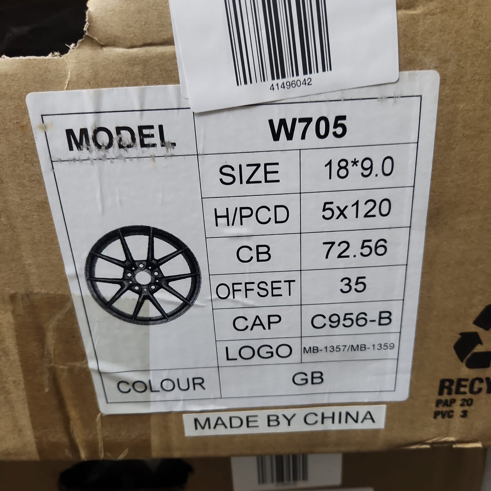 W705 18x9.0 5x120 GLOSS BLACK - Gun Hill Tire House (WTW - WHOLESALE TIRES & WHEELS)