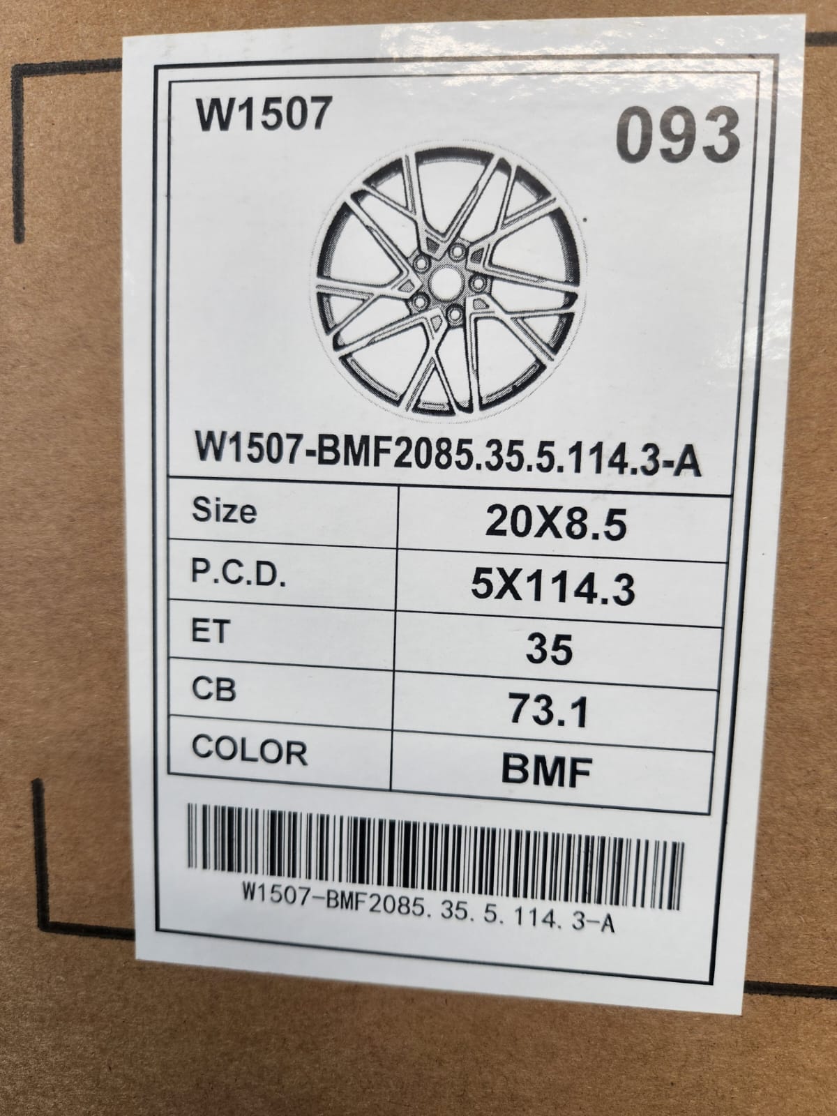 W1507 20x8.5 5x114.3 BLACK MACHINE FACE - Gun Hill Tire House (WTW - WHOLESALE TIRES & WHEELS)